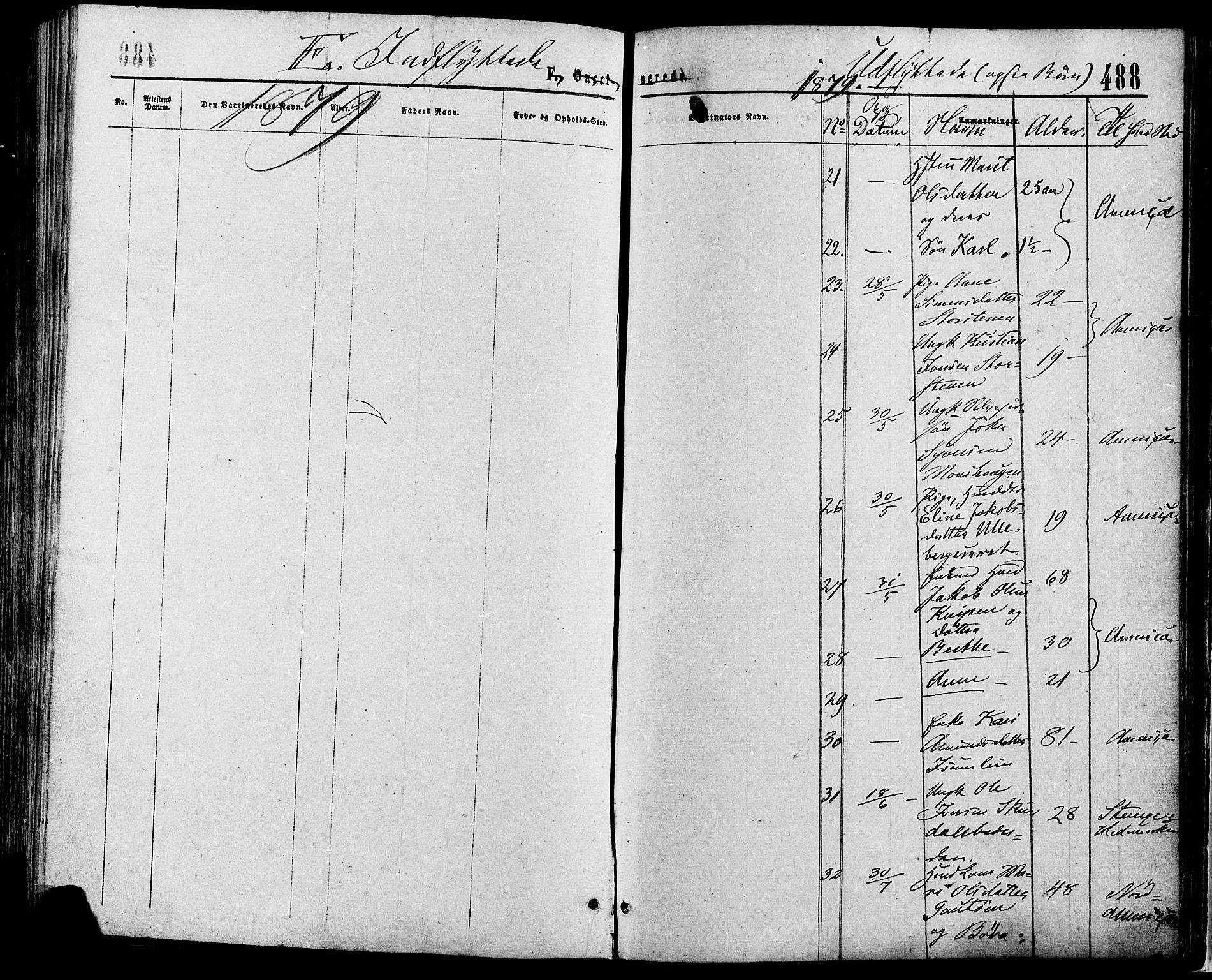 Sør-Fron prestekontor, SAH/PREST-010/H/Ha/Haa/L0002: Parish register (official) no. 2, 1864-1880, p. 488