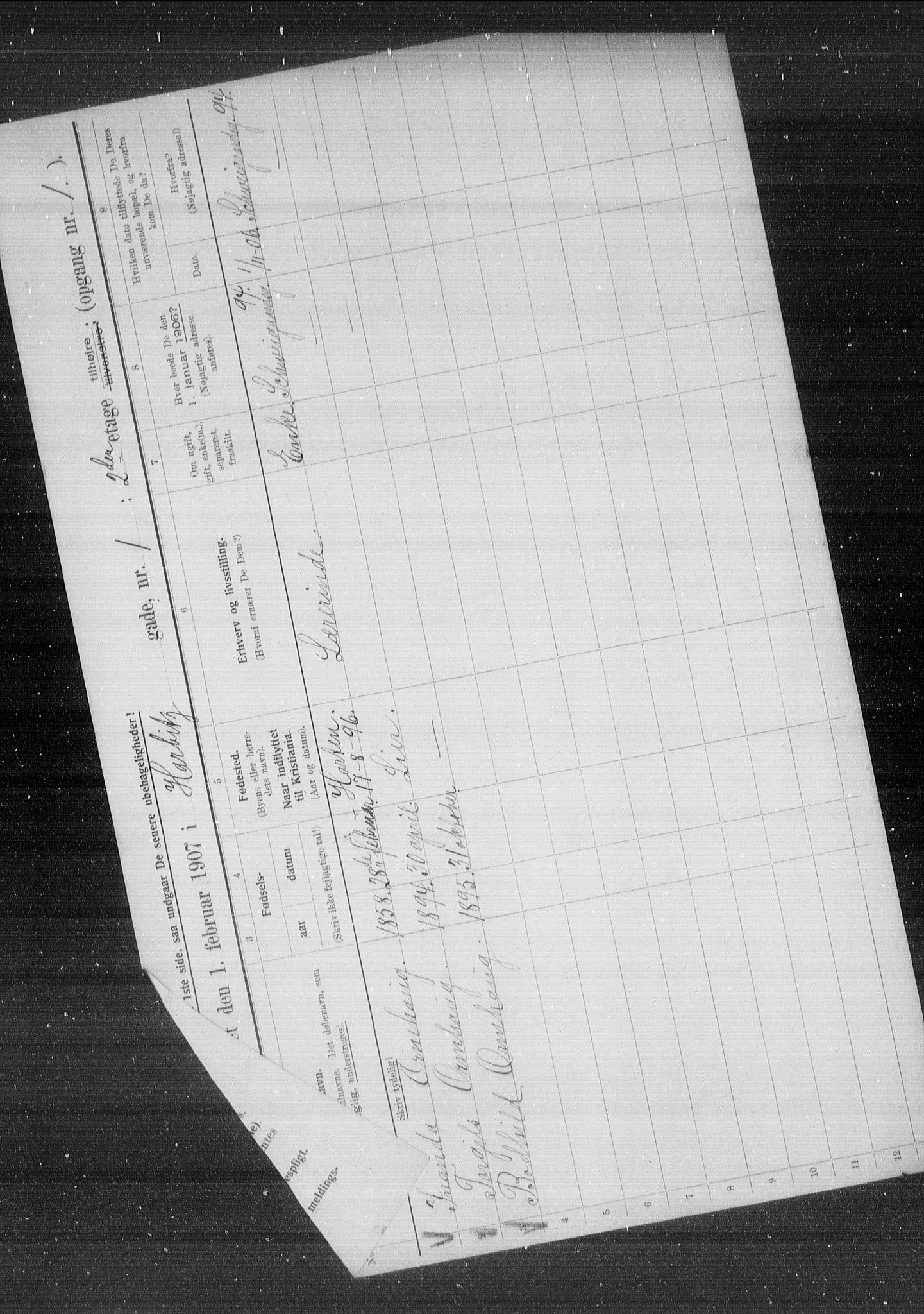 OBA, Municipal Census 1907 for Kristiania, 1907, p. 17966