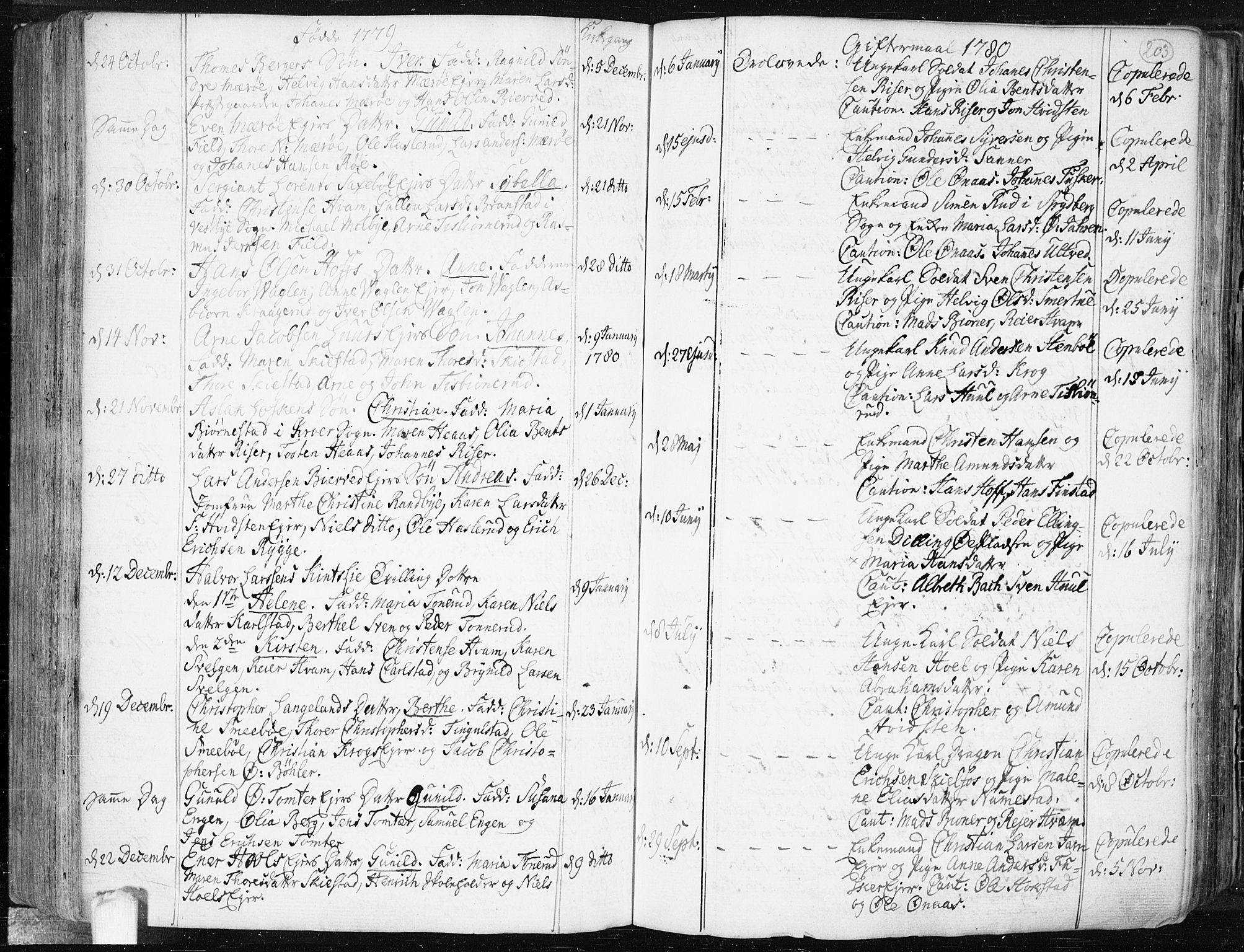 Hobøl prestekontor Kirkebøker, SAO/A-2002/F/Fa/L0001: Parish register (official) no. I 1, 1733-1814, p. 203