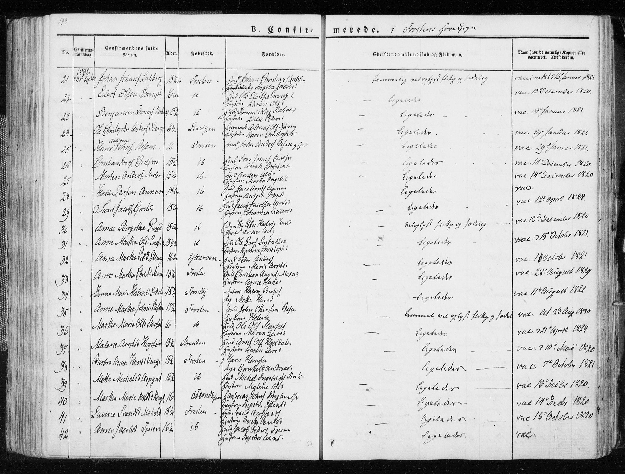 Ministerialprotokoller, klokkerbøker og fødselsregistre - Nord-Trøndelag, SAT/A-1458/713/L0114: Parish register (official) no. 713A05, 1827-1839, p. 138