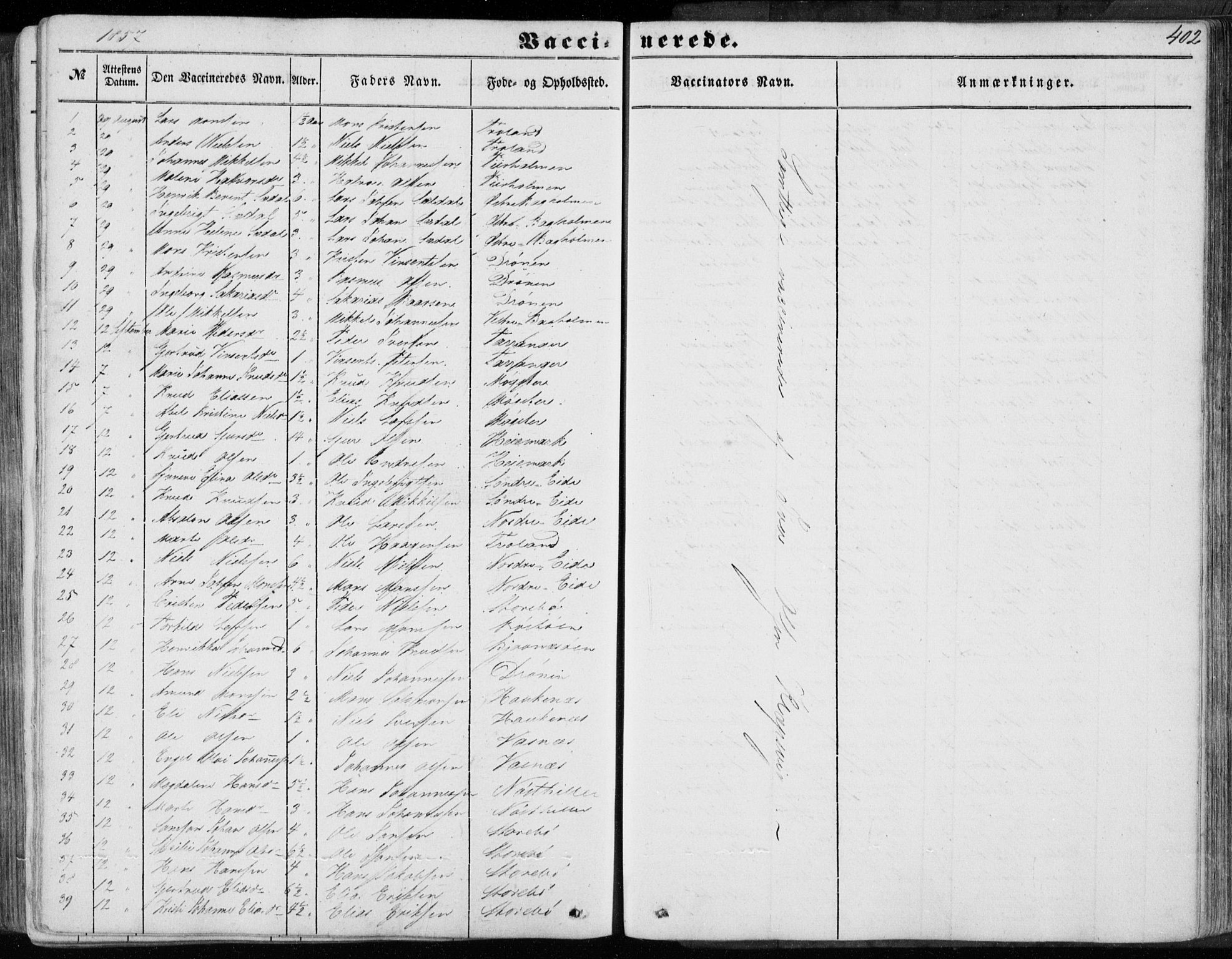 Sund sokneprestembete, AV/SAB-A-99930: Parish register (official) no. A 14, 1850-1866, p. 402