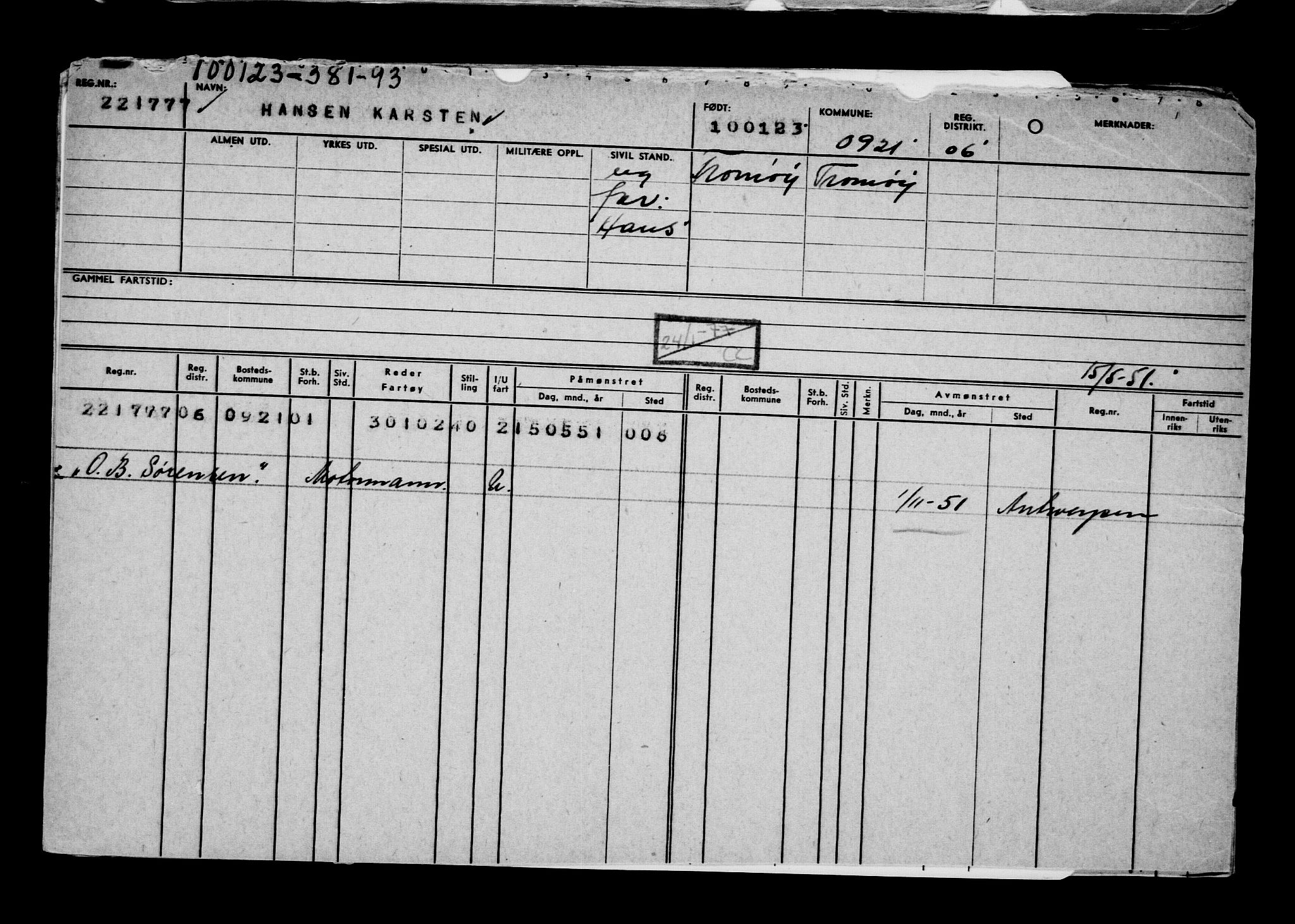 Direktoratet for sjømenn, AV/RA-S-3545/G/Gb/L0214: Hovedkort, 1923, p. 278