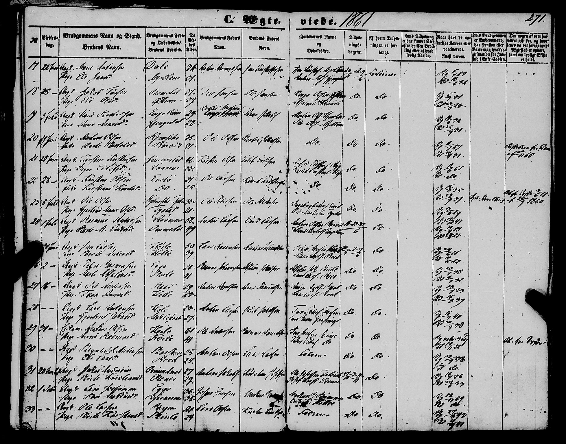 Gloppen sokneprestembete, SAB/A-80101/H/Haa/Haaa/L0009: Parish register (official) no. A 9, 1855-1870, p. 271