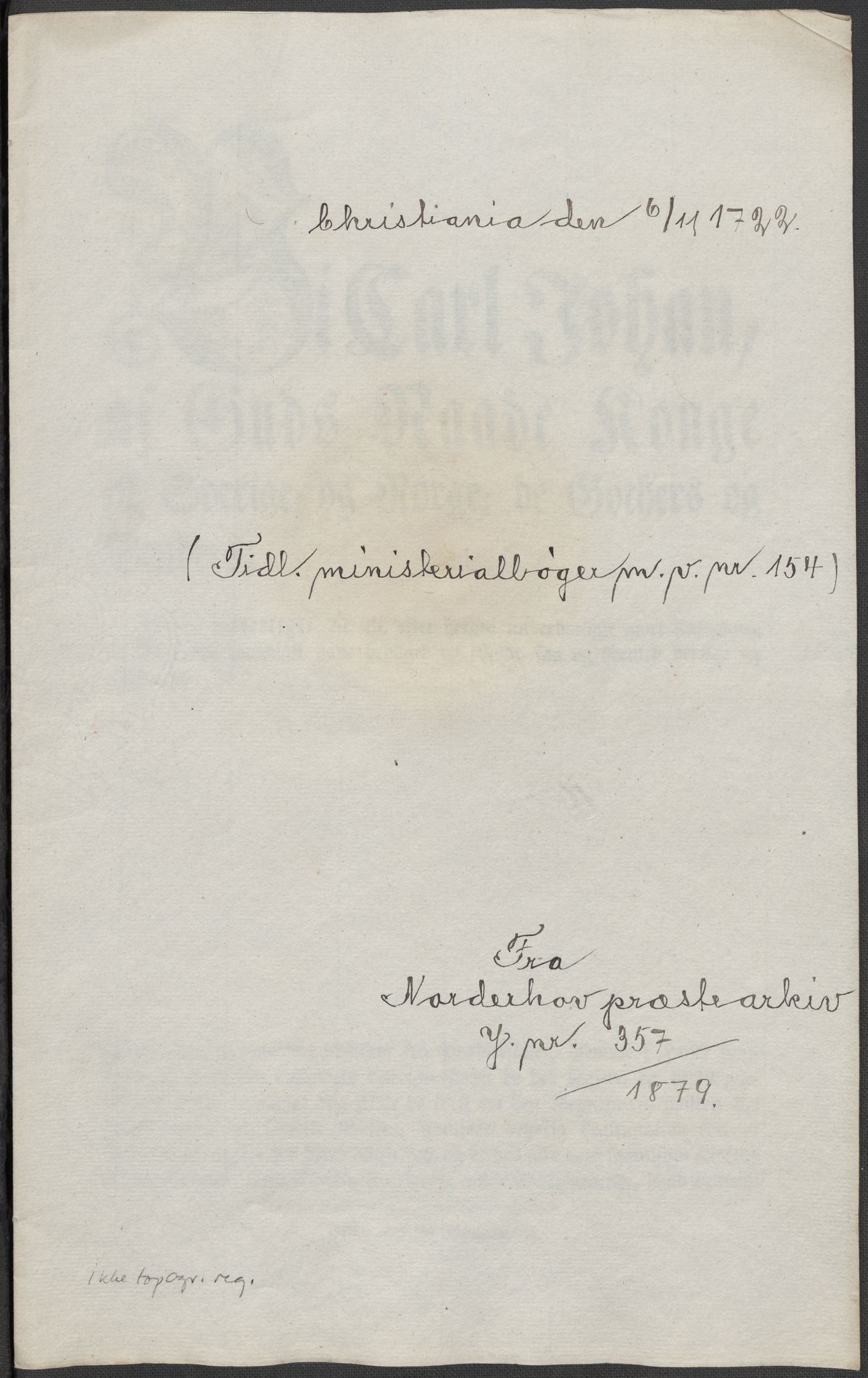Riksarkivets diplomsamling, RA/EA-5965/F15/L0015: Prestearkiv - Oppland og Buskerud, 1573-1792, p. 58