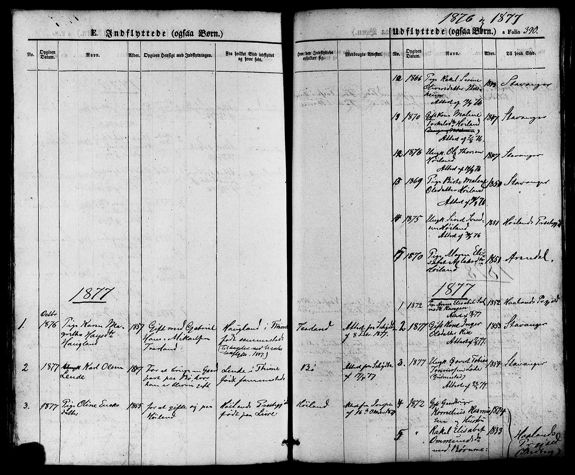 Hå sokneprestkontor, AV/SAST-A-101801/001/30BA/L0008: Parish register (official) no. A 7, 1853-1878, p. 390