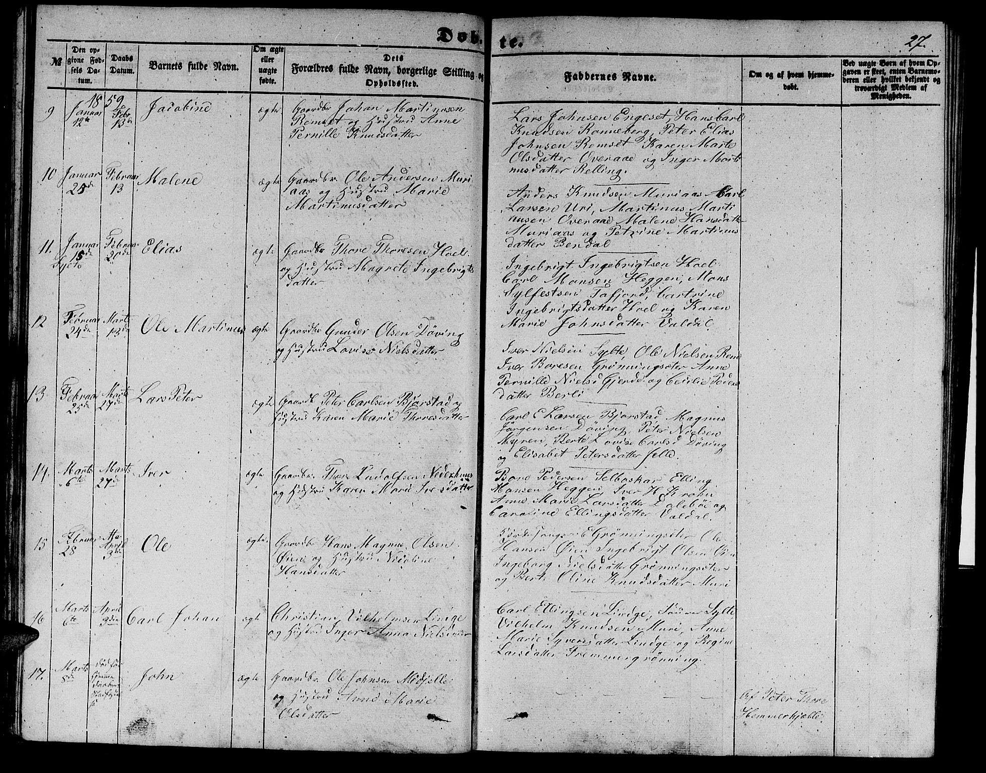 Ministerialprotokoller, klokkerbøker og fødselsregistre - Møre og Romsdal, SAT/A-1454/519/L0261: Parish register (copy) no. 519C02, 1854-1867, p. 27