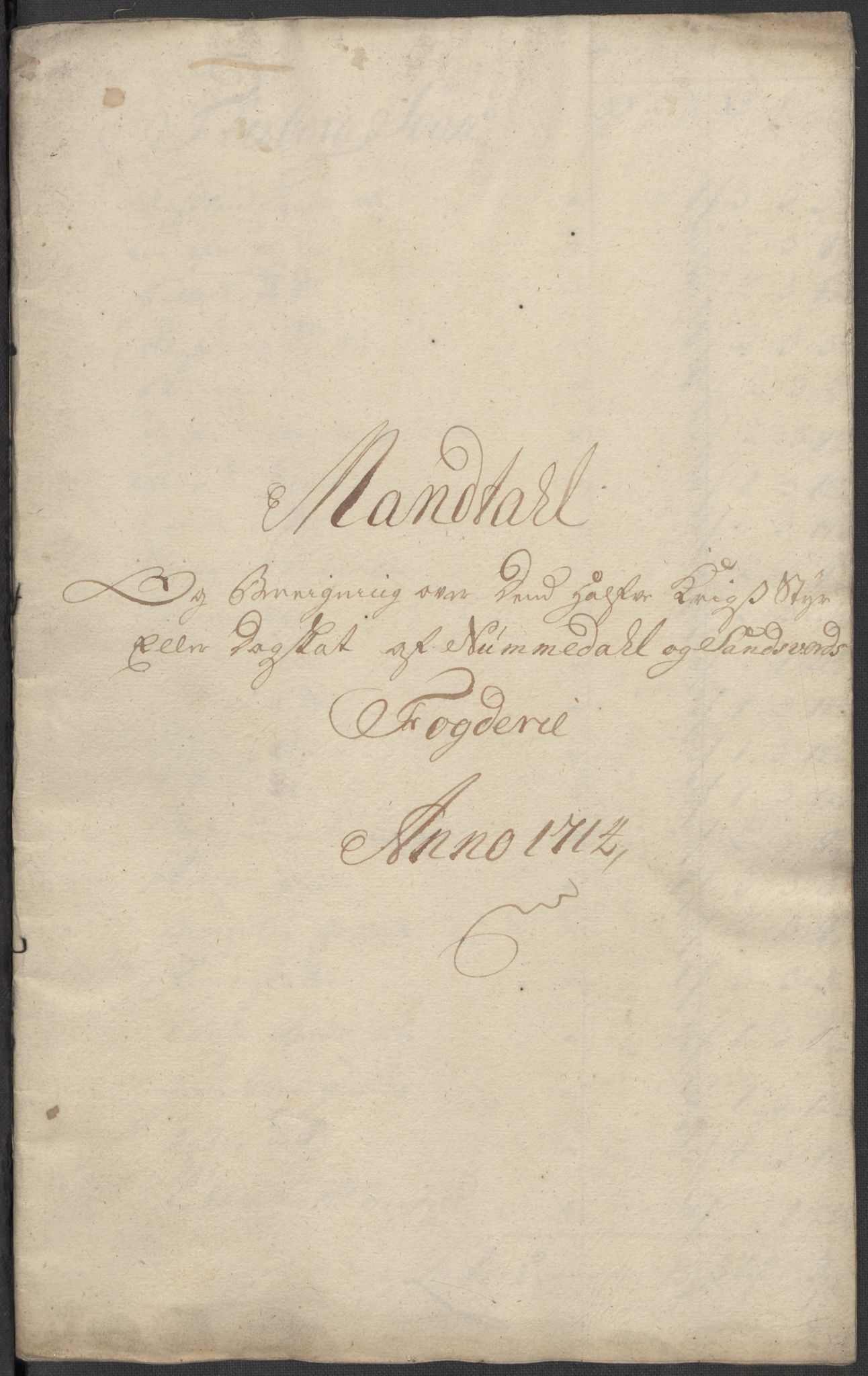 Rentekammeret inntil 1814, Reviderte regnskaper, Fogderegnskap, AV/RA-EA-4092/R24/L1589: Fogderegnskap Numedal og Sandsvær, 1714, p. 226