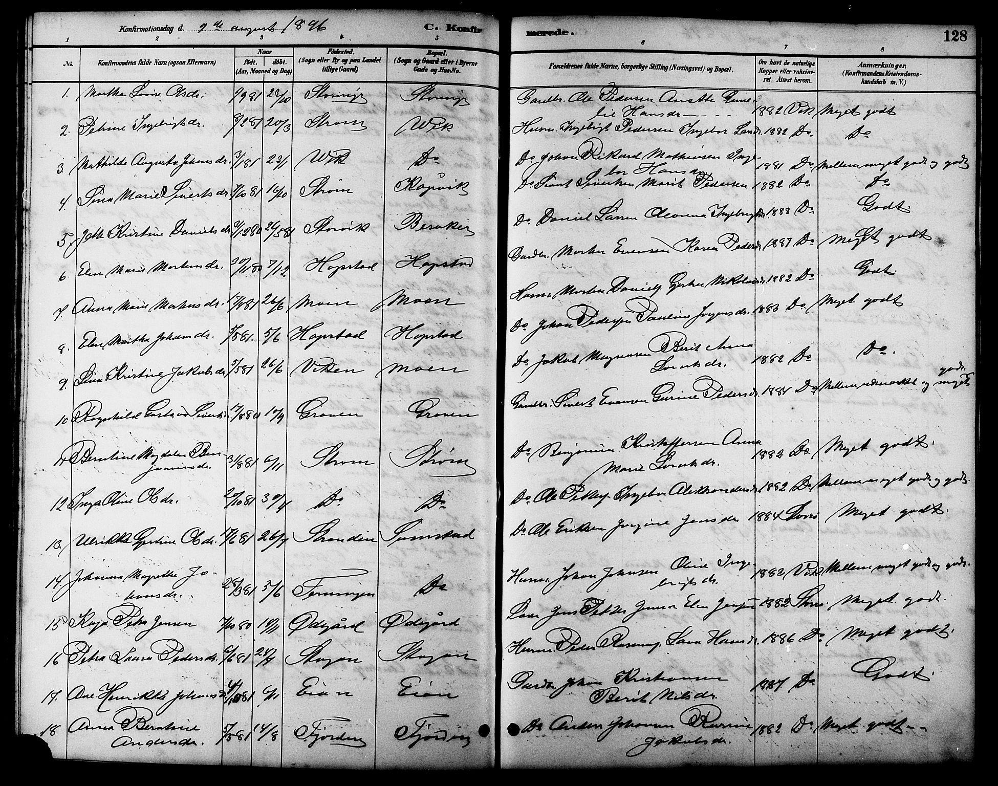 Ministerialprotokoller, klokkerbøker og fødselsregistre - Sør-Trøndelag, SAT/A-1456/657/L0716: Parish register (copy) no. 657C03, 1889-1904, p. 128