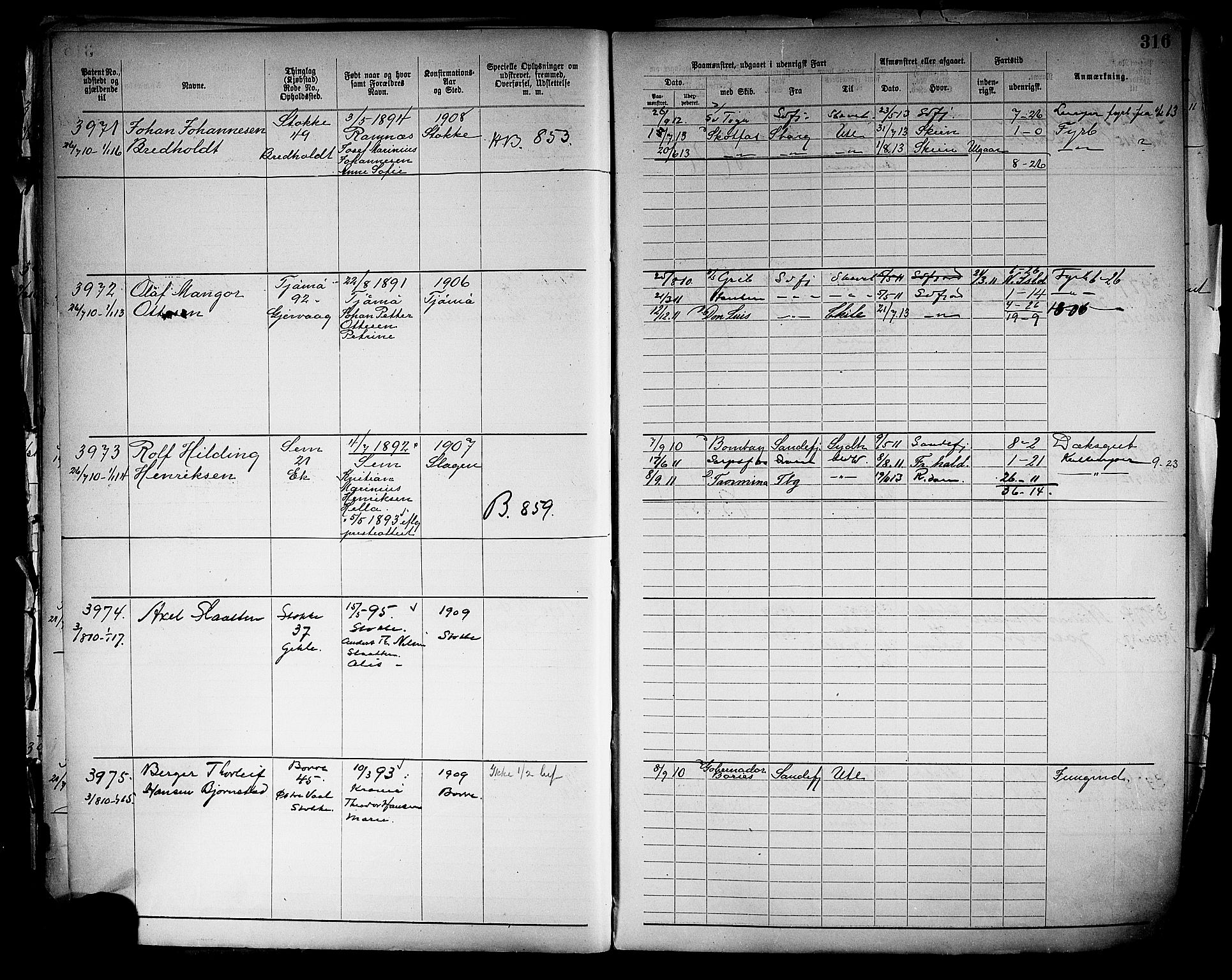 Tønsberg innrulleringskontor, SAKO/A-786/F/Fb/L0005: Annotasjonsrulle Patent nr. 2401-4080, 1904-1910, p. 317