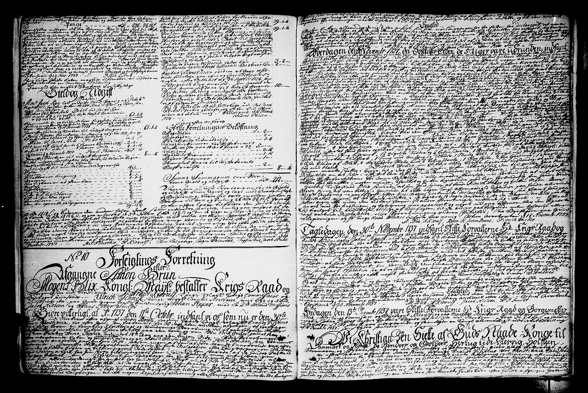 Oslo skifterett, AV/SAO-A-10383/H/Ha/L0008b: Skifteprotokoll, 1737-1741, p. 9b-10a