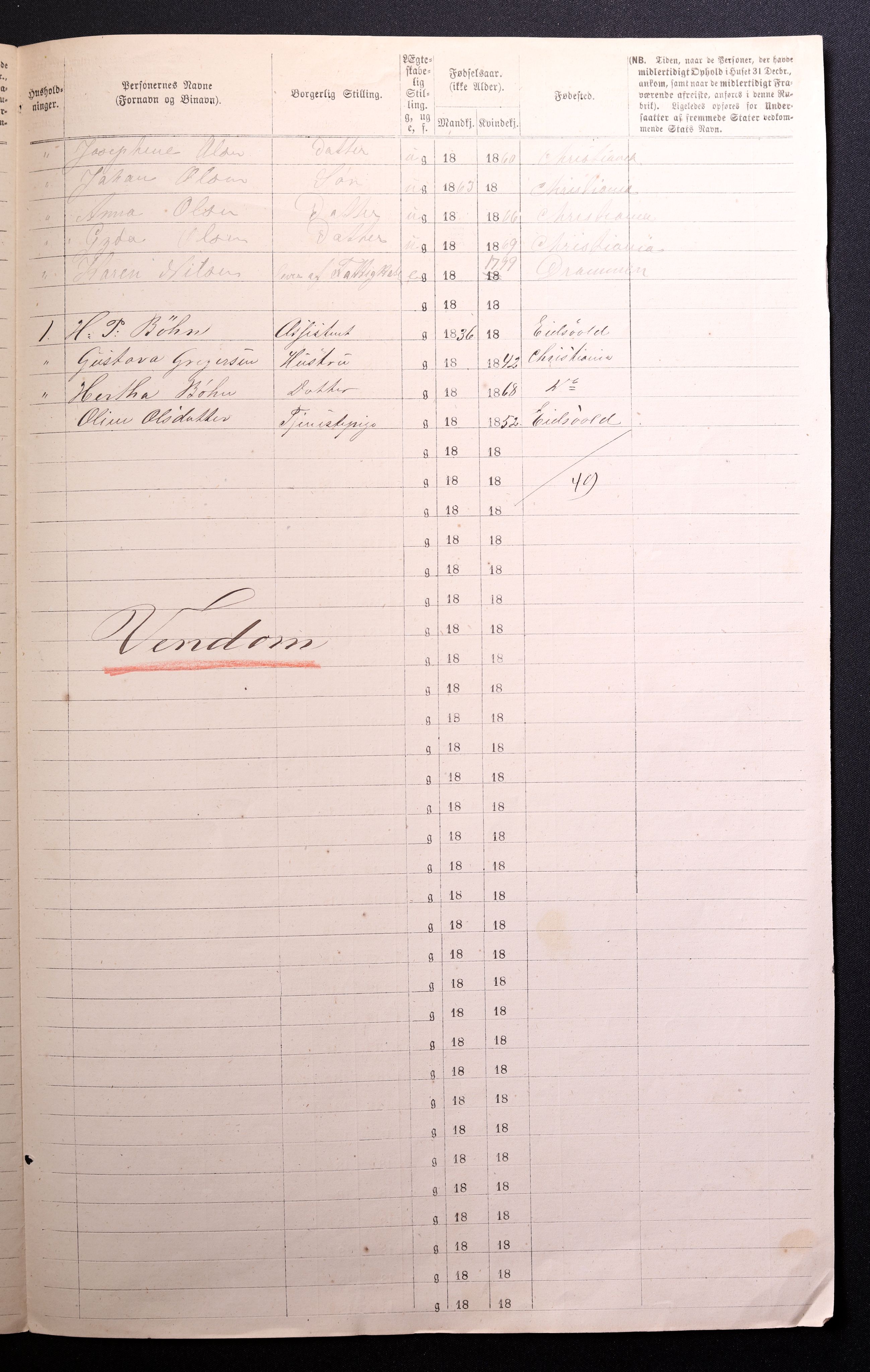 RA, 1870 census for 0301 Kristiania, 1870, p. 1700