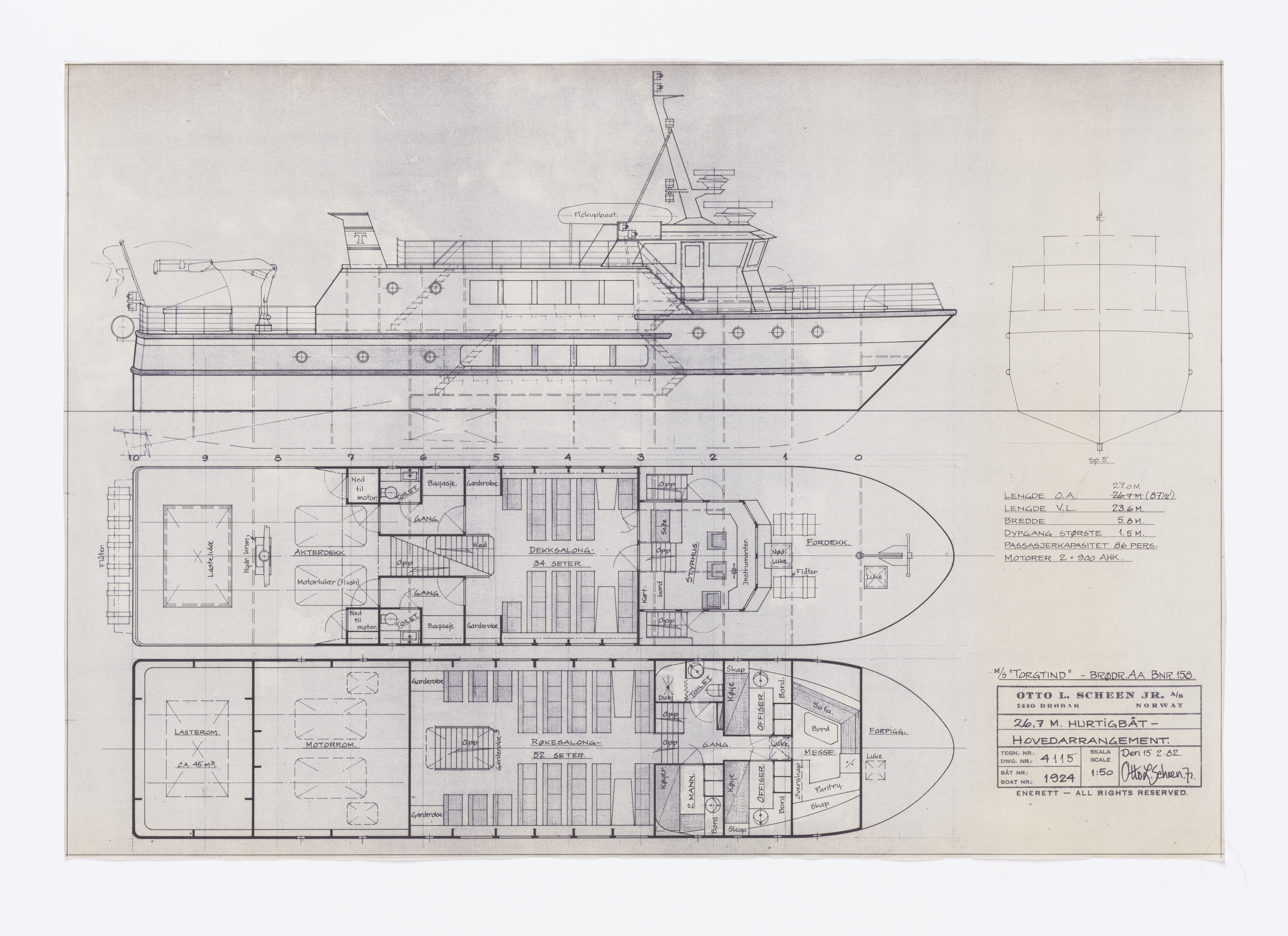 Furuholmen & Scheen, AFM/OM-1003/T/Ta/L0016/0001: Hurtigbåt / Scheen, 1980-1989