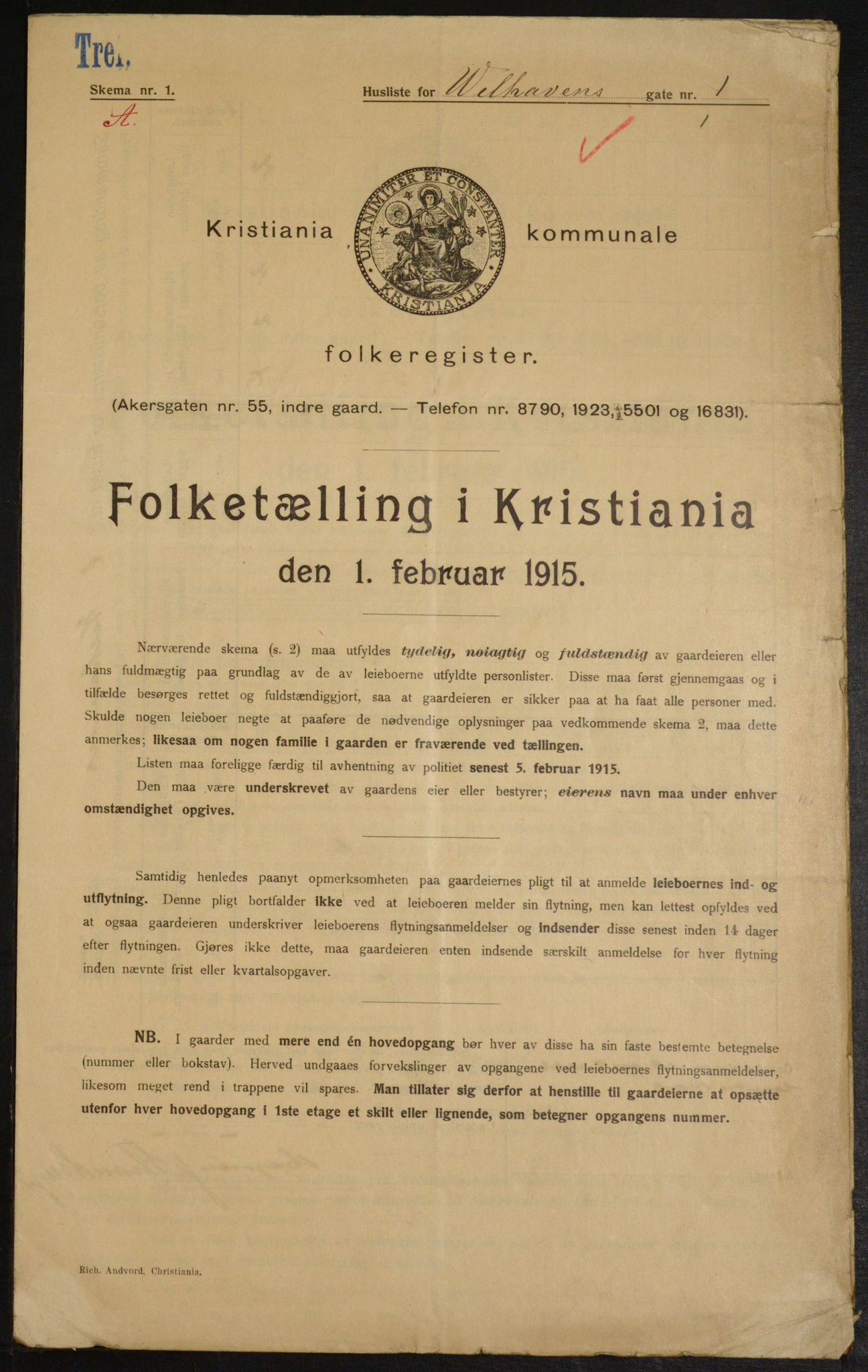 OBA, Municipal Census 1915 for Kristiania, 1915, p. 127923