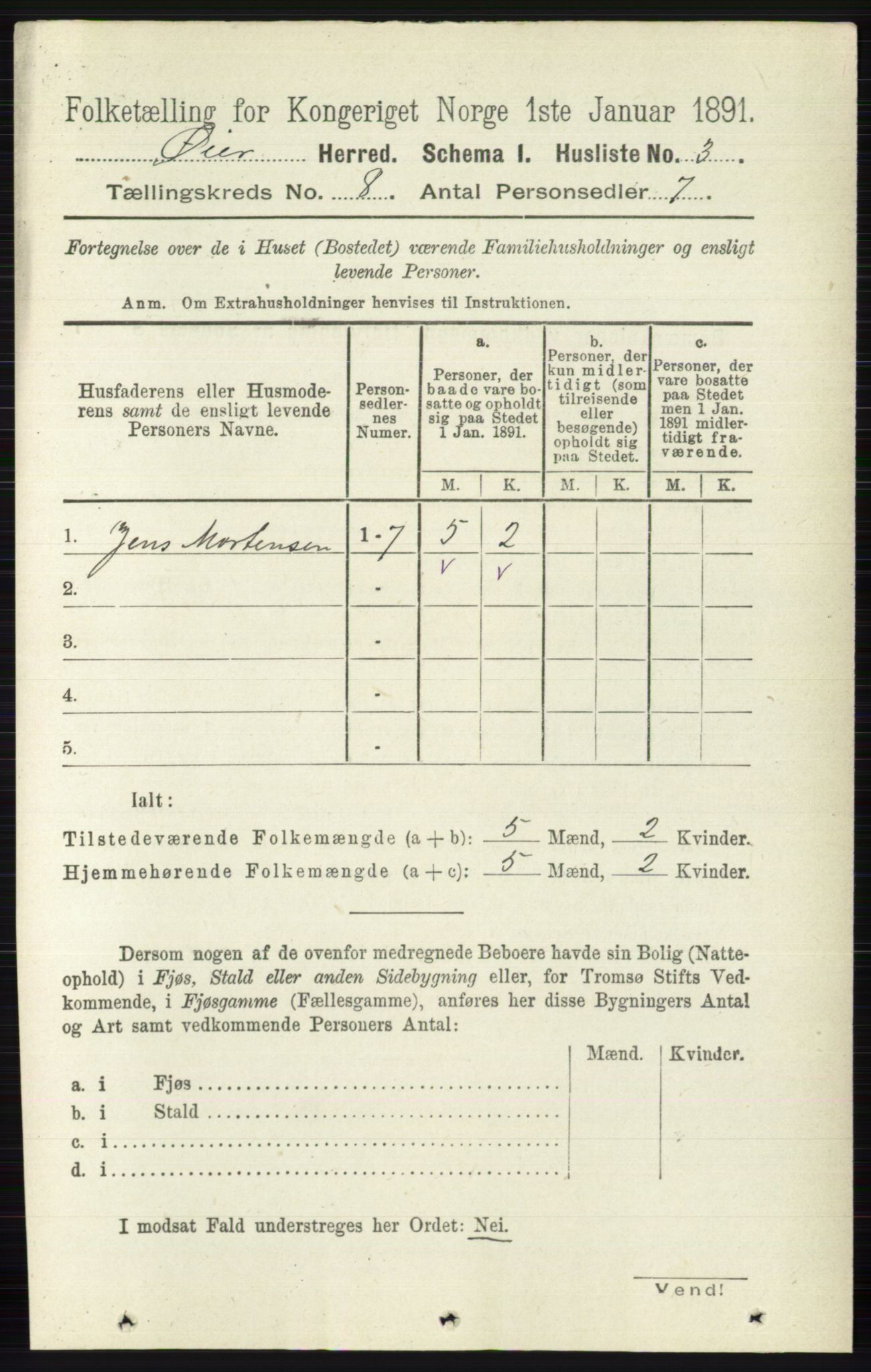 RA, 1891 census for 0521 Øyer, 1891, p. 2648