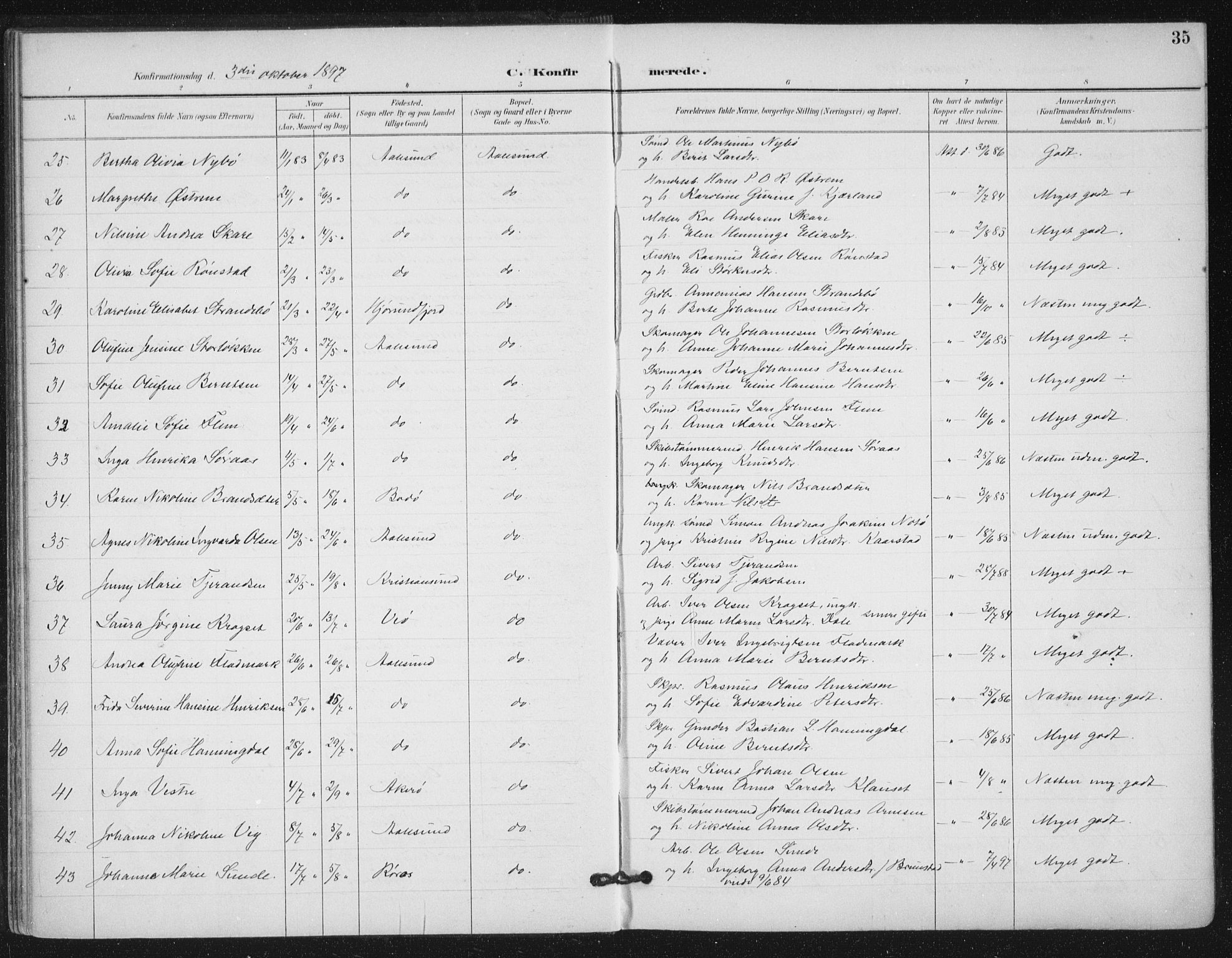 Ministerialprotokoller, klokkerbøker og fødselsregistre - Møre og Romsdal, AV/SAT-A-1454/529/L0457: Parish register (official) no. 529A07, 1894-1903, p. 35