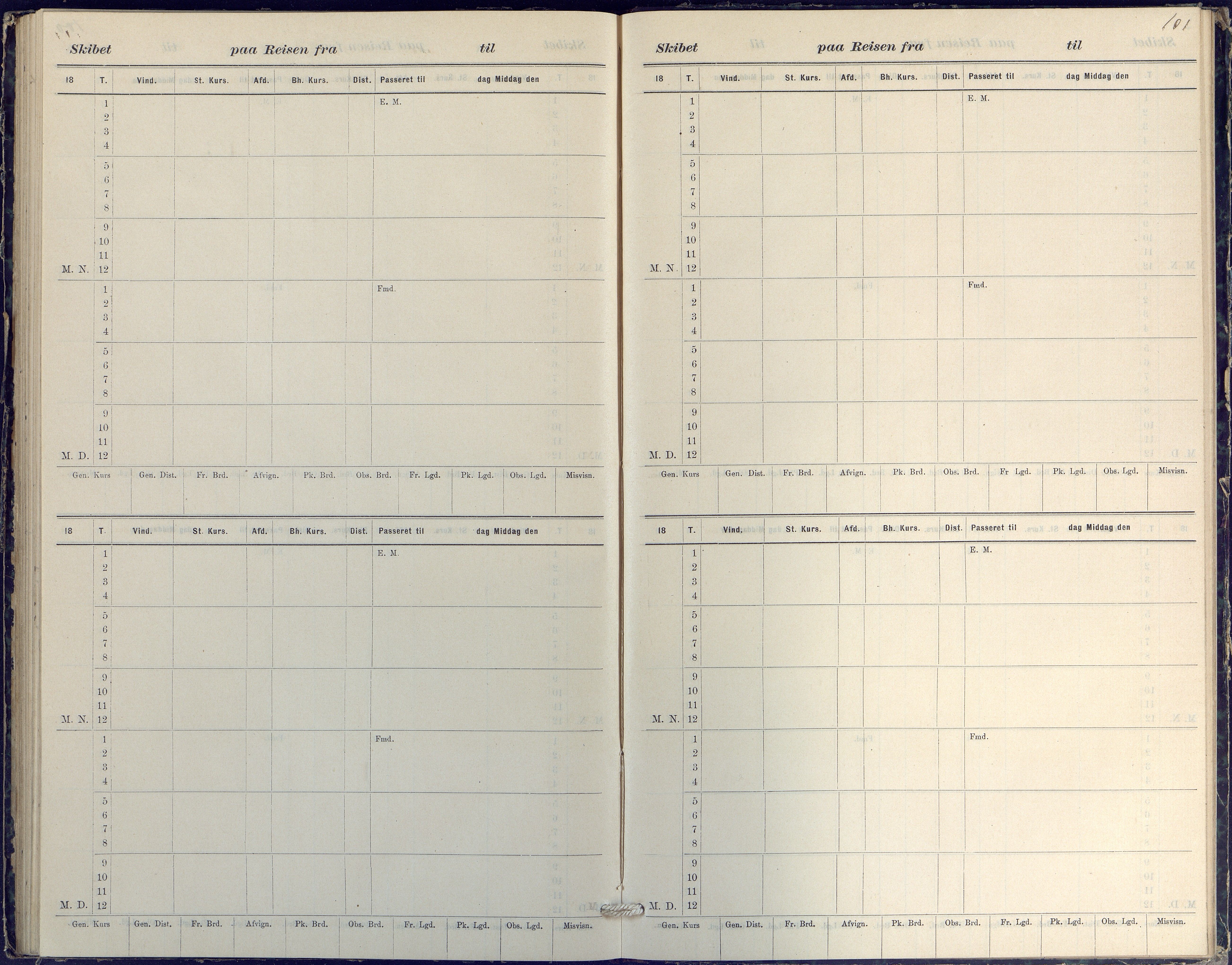 Fartøysarkivet, AAKS/PA-1934/F/L0186/0003: Jotun (bark) / Skipsjournal Jotun 1882-1884, 1882-1884, p. 101