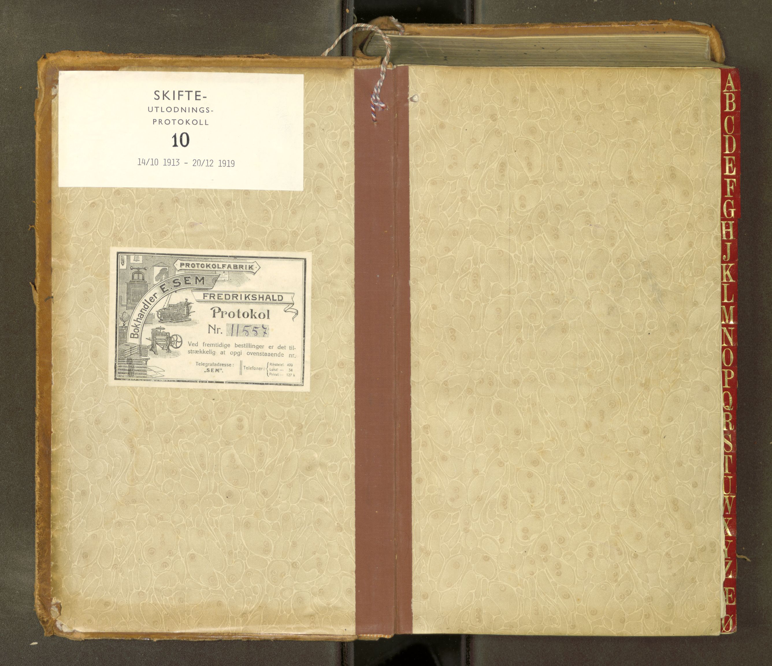 Fosen sorenskriveri, AV/SAT-A-1107/1/3/3A/L0031: Skifteutlodningsprotokoll nr. 10, 1913-1919