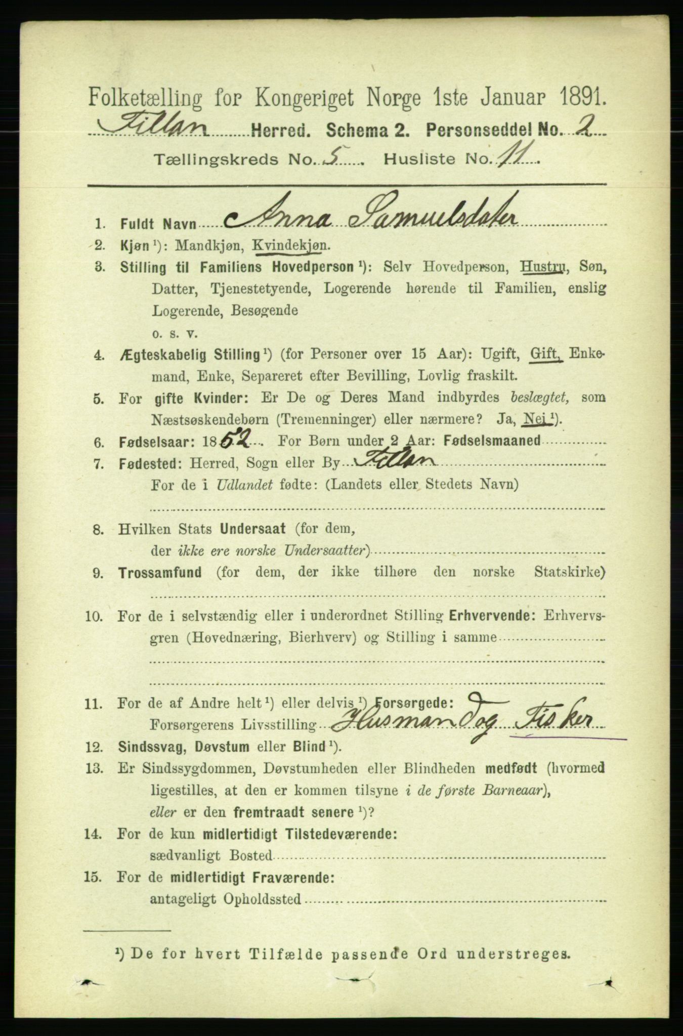 RA, 1891 census for 1616 Fillan, 1891, p. 1051