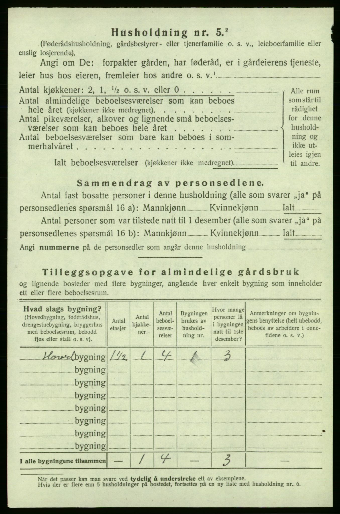 SAB, 1920 census for Strandebarm, 1920, p. 1044