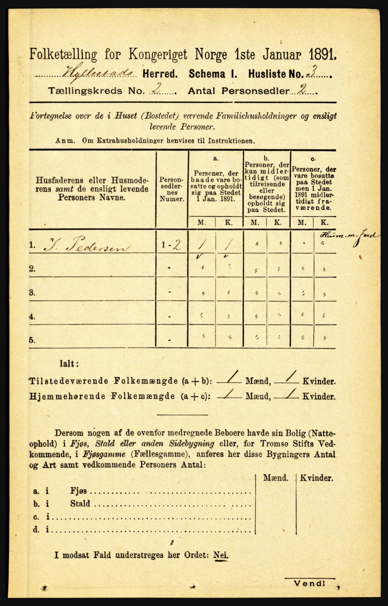 RA, 1891 census for 1413 Hyllestad, 1891, p. 123