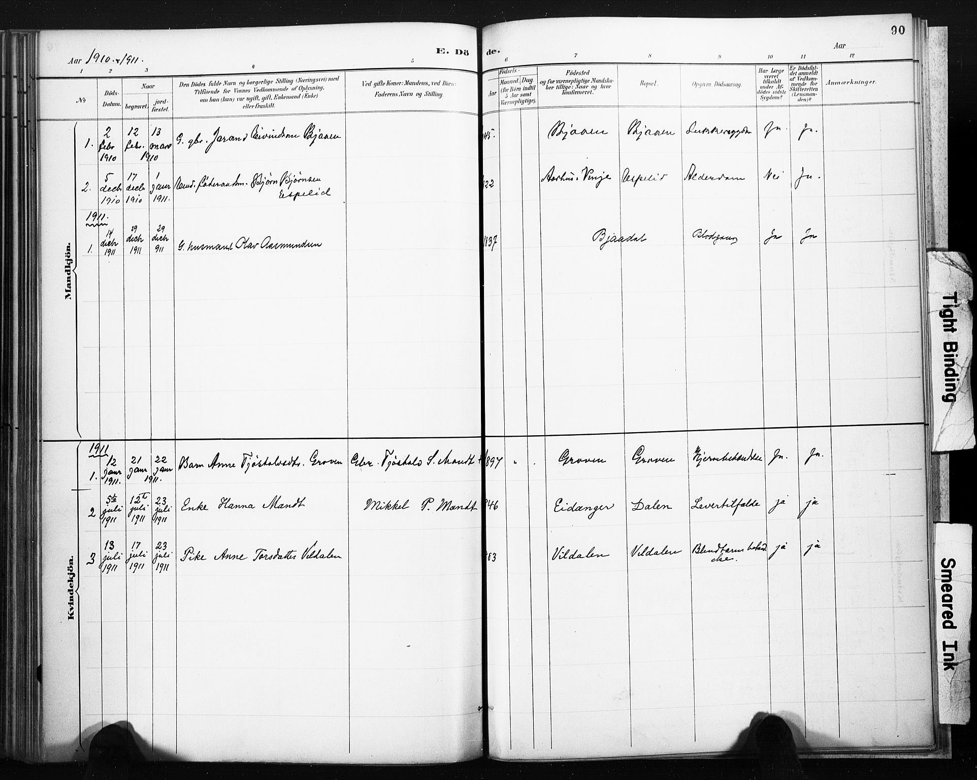 Lårdal kirkebøker, SAKO/A-284/F/Fb/L0002: Parish register (official) no. II 2, 1887-1918, p. 90