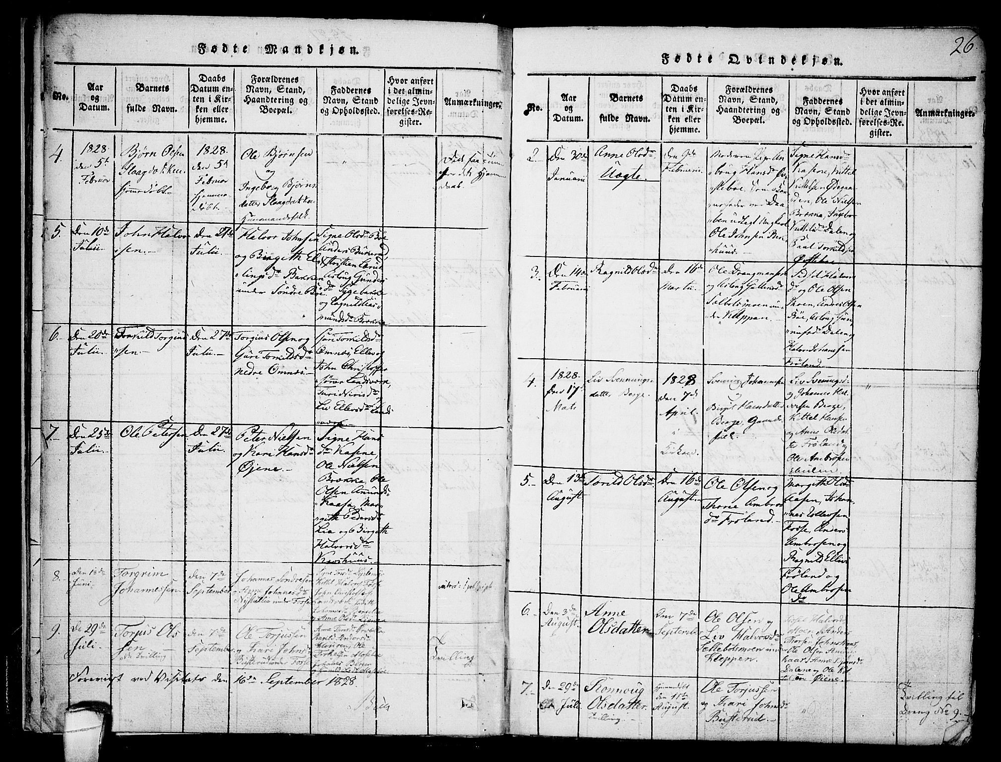 Hjartdal kirkebøker, SAKO/A-270/F/Fb/L0001: Parish register (official) no. II 1, 1815-1843, p. 26