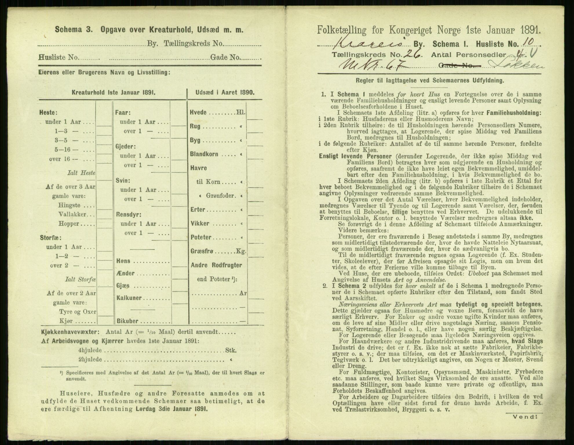 RA, 1891 census for 0801 Kragerø, 1891, p. 980