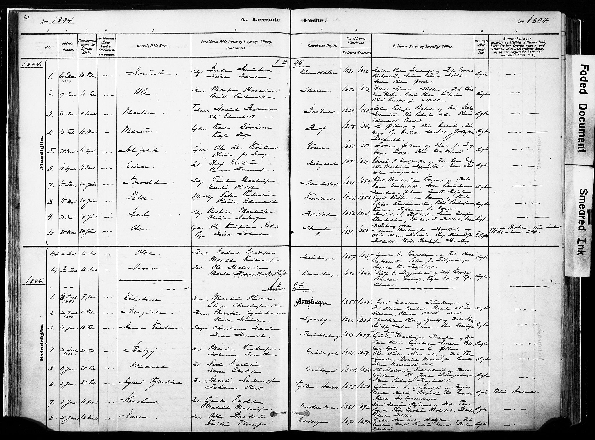 Hof prestekontor, AV/SAH-PREST-038/H/Ha/Haa/L0010: Parish register (official) no. 10, 1878-1909, p. 60