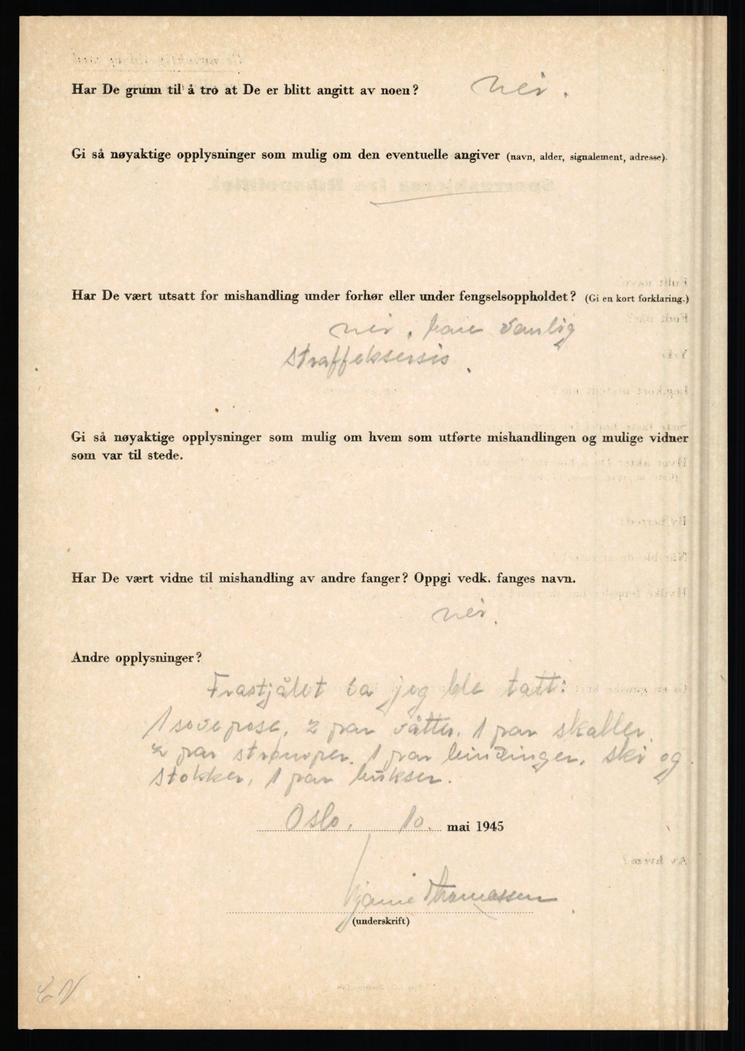 Rikspolitisjefen, AV/RA-S-1560/L/L0017: Tidemann, Hermann G. - Veum, Tjostolv, 1940-1945, p. 116