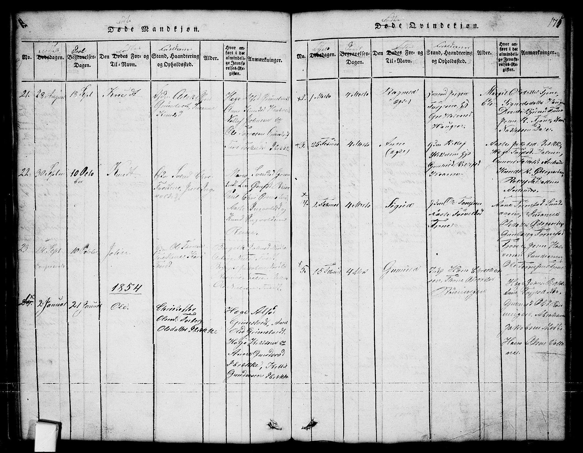 Nissedal kirkebøker, SAKO/A-288/G/Ga/L0001: Parish register (copy) no. I 1, 1814-1860, p. 175