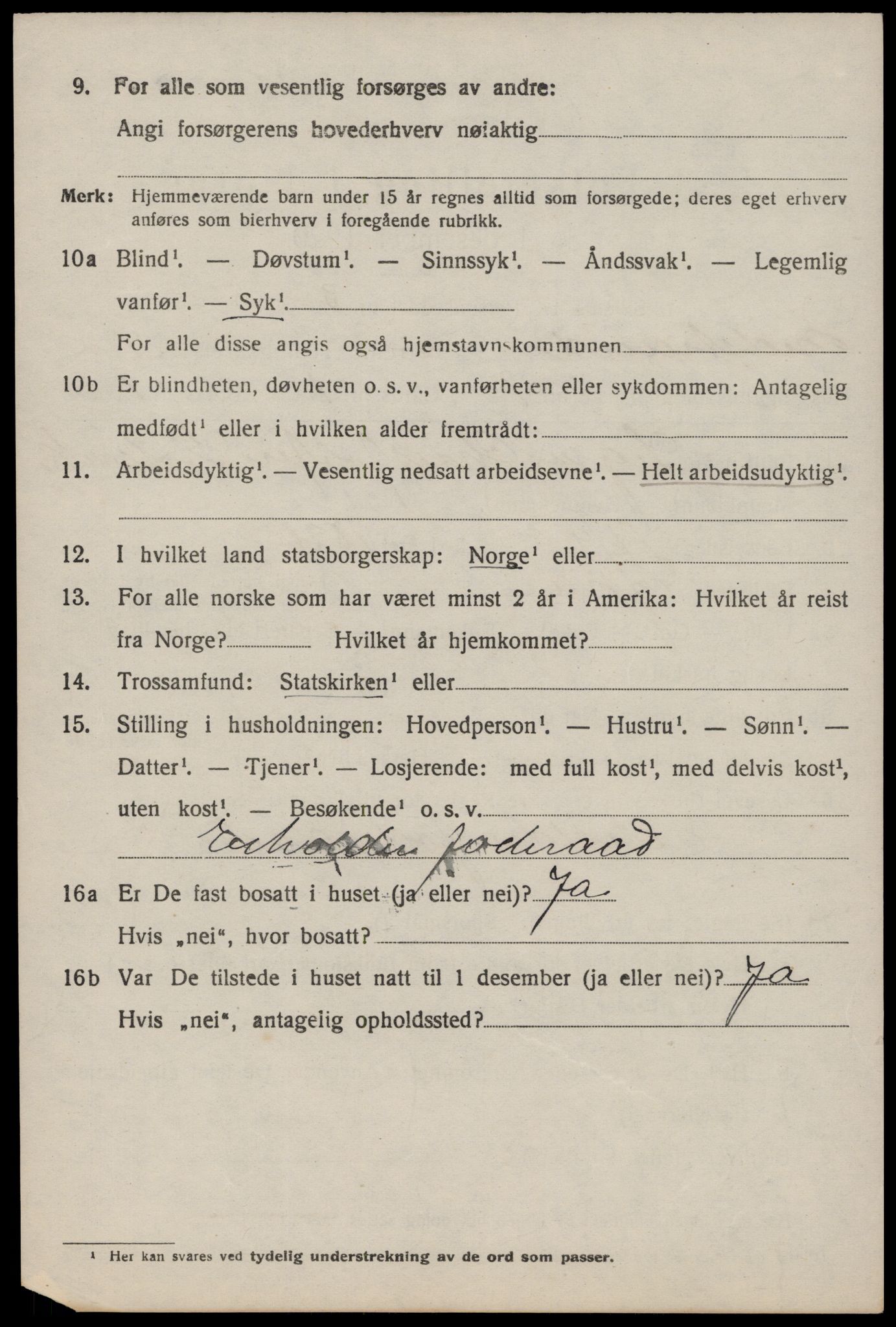 SAST, 1920 census for Nedstrand, 1920, p. 614