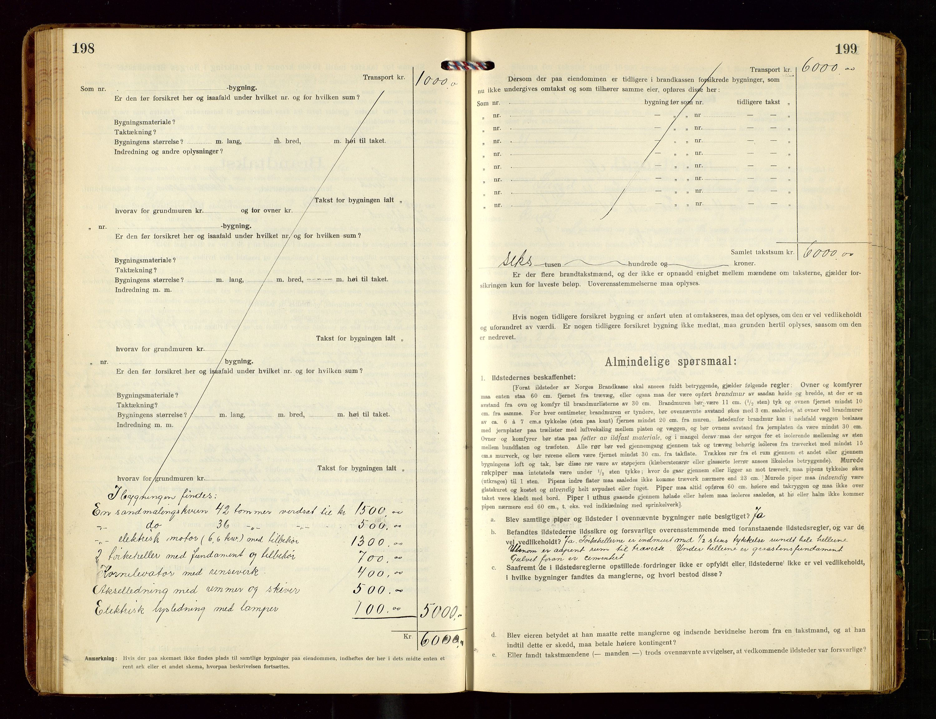 Lund lensmannskontor, AV/SAST-A-100303/Gob/L0003: "Brandtakstprotokol", 1918-1921, p. 198-199