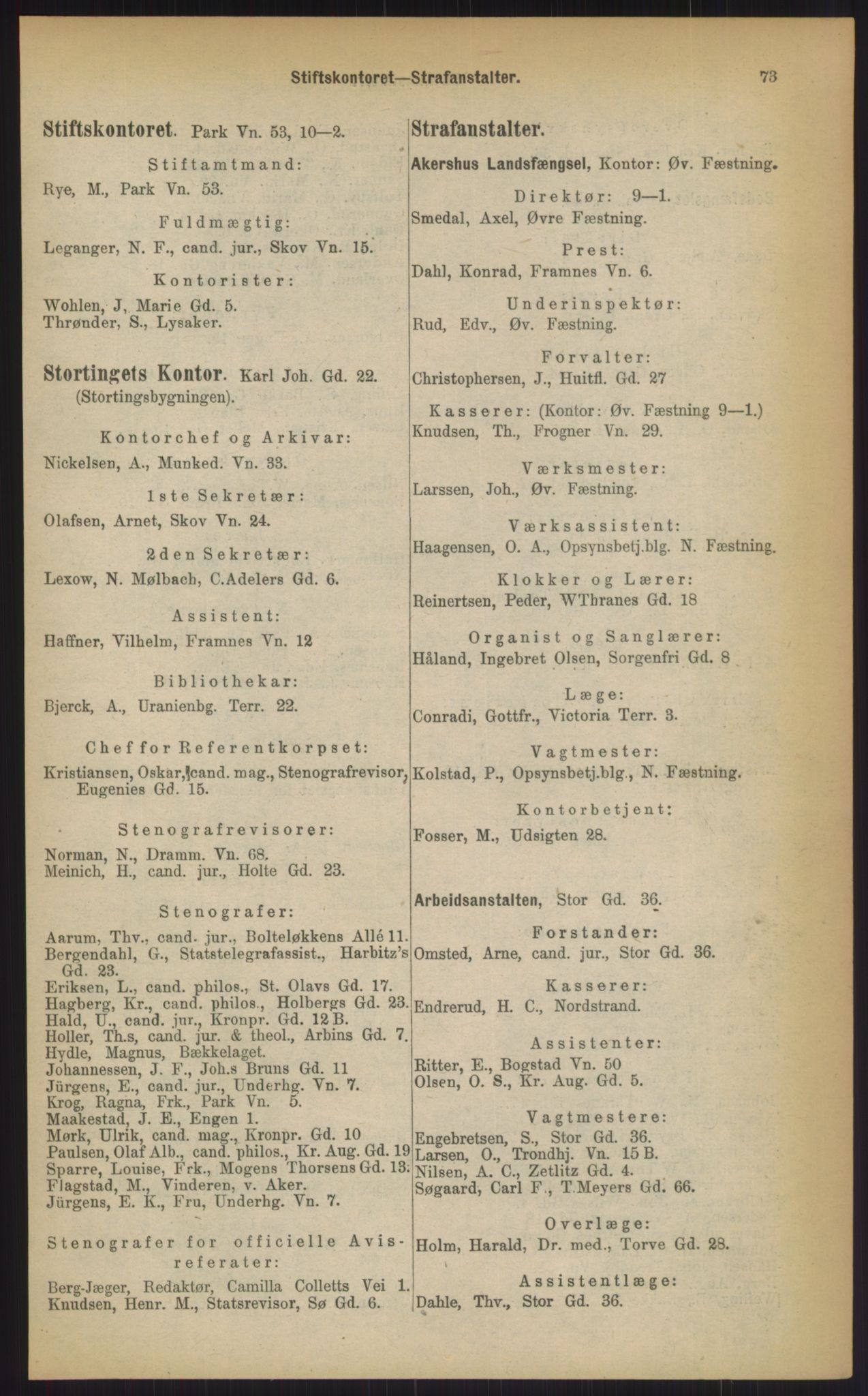 Kristiania/Oslo adressebok, PUBL/-, 1903, p. 73