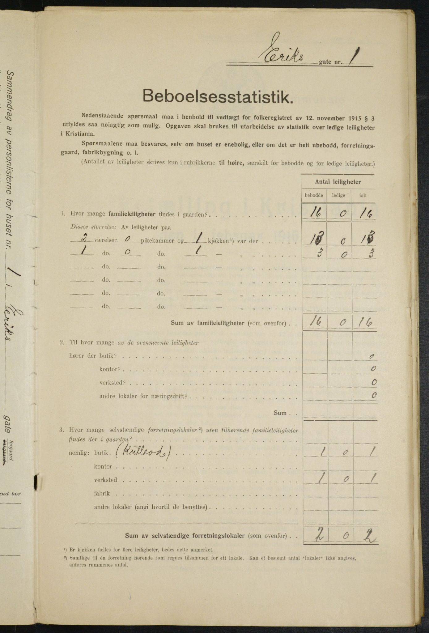 OBA, Municipal Census 1916 for Kristiania, 1916, p. 19872