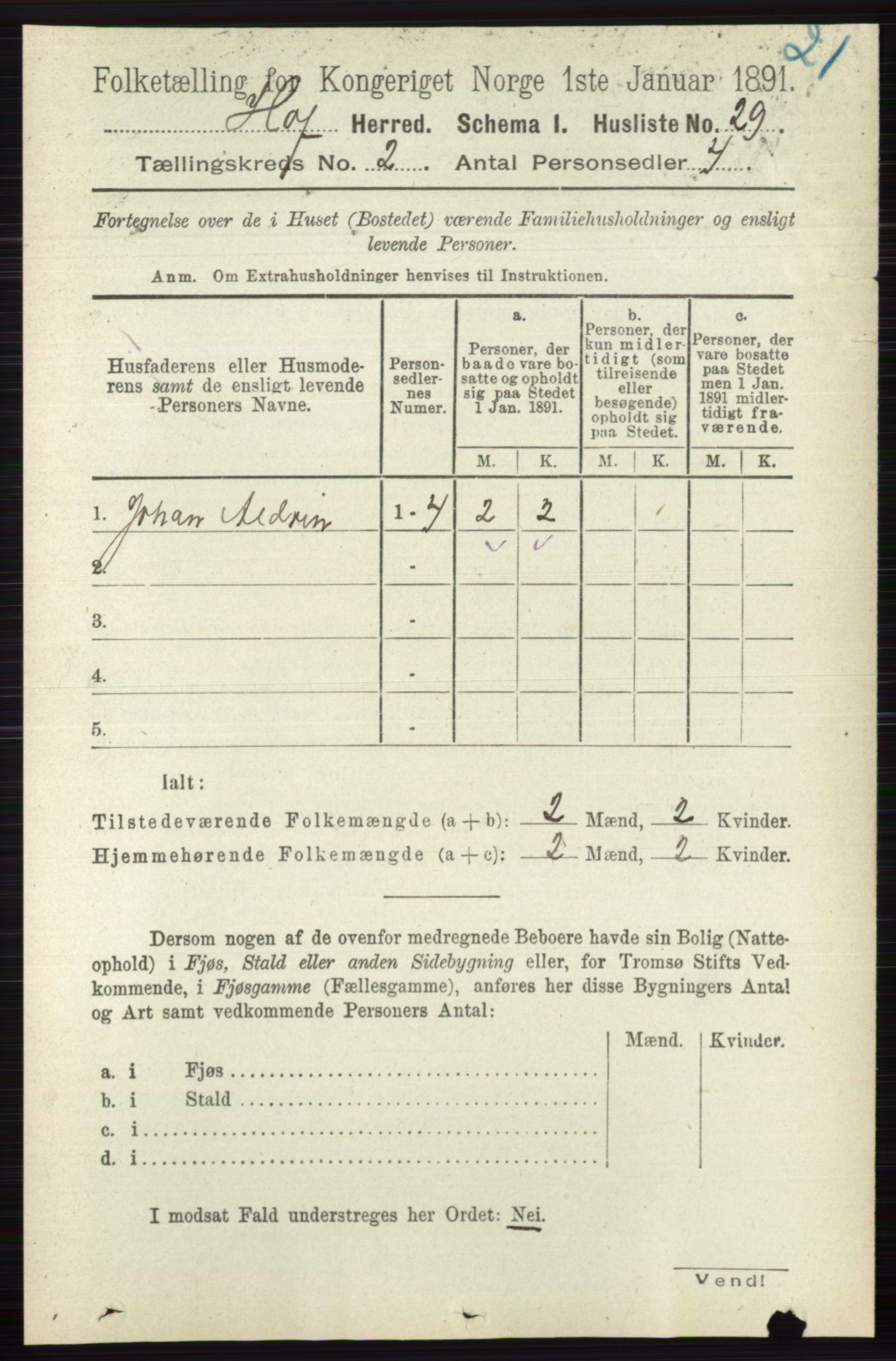 RA, 1891 census for 0714 Hof, 1891, p. 426