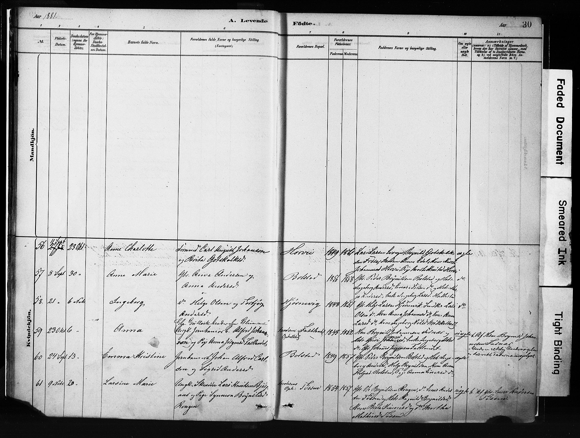 Evanger sokneprestembete, AV/SAB-A-99924: Parish register (official) no. A 1, 1877-1899, p. 30