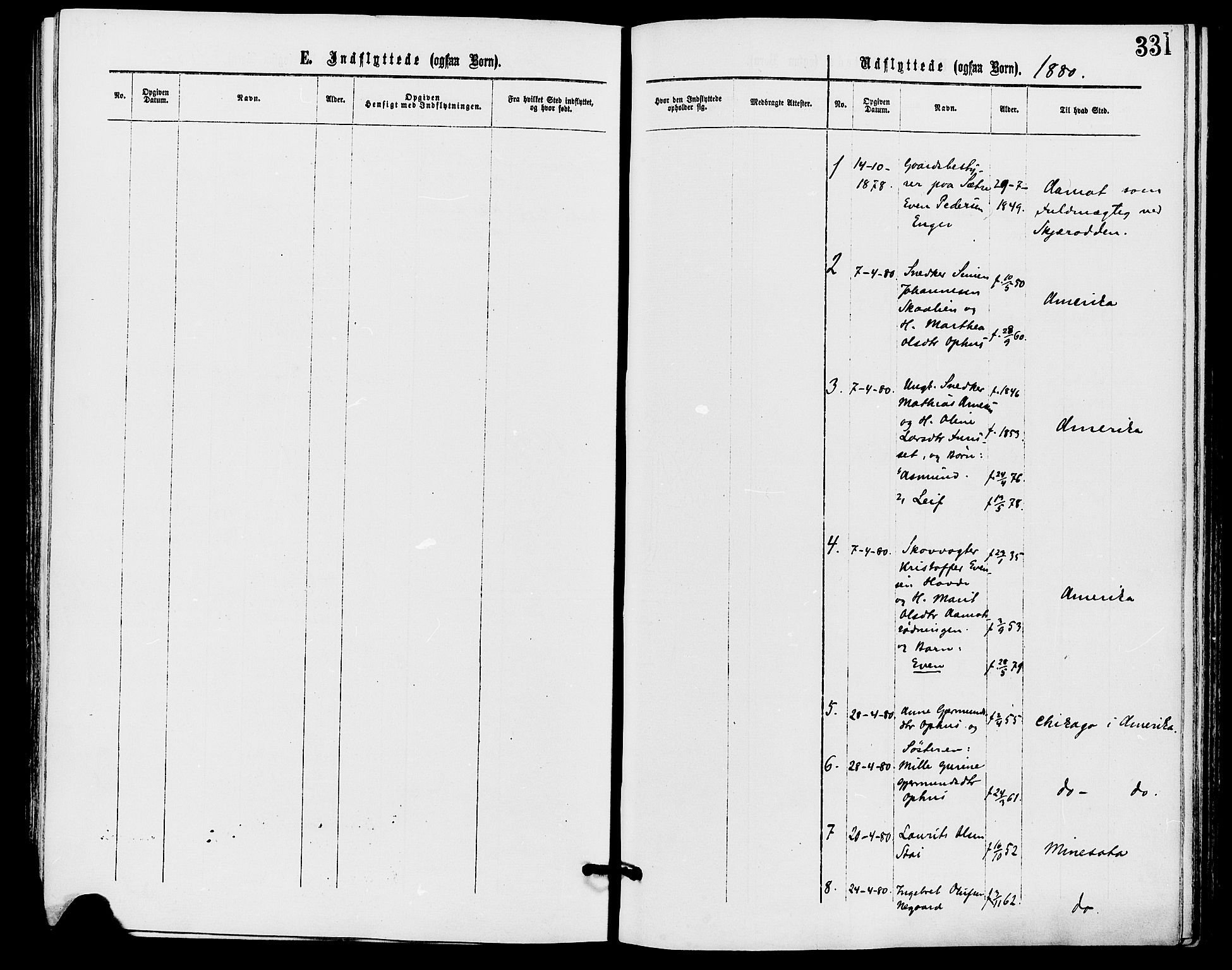 Stor-Elvdal prestekontor, AV/SAH-PREST-052/H/Ha/Haa/L0001: Parish register (official) no. 1, 1871-1882, p. 331