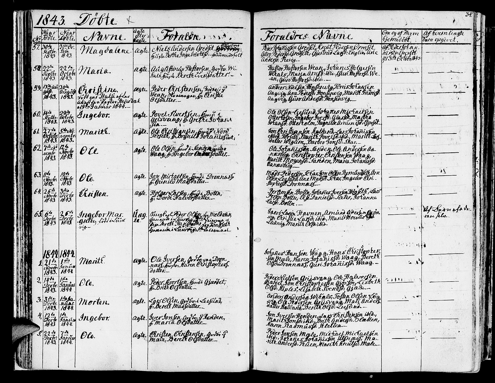 Ministerialprotokoller, klokkerbøker og fødselsregistre - Møre og Romsdal, AV/SAT-A-1454/578/L0904: Parish register (official) no. 578A03, 1836-1858, p. 34