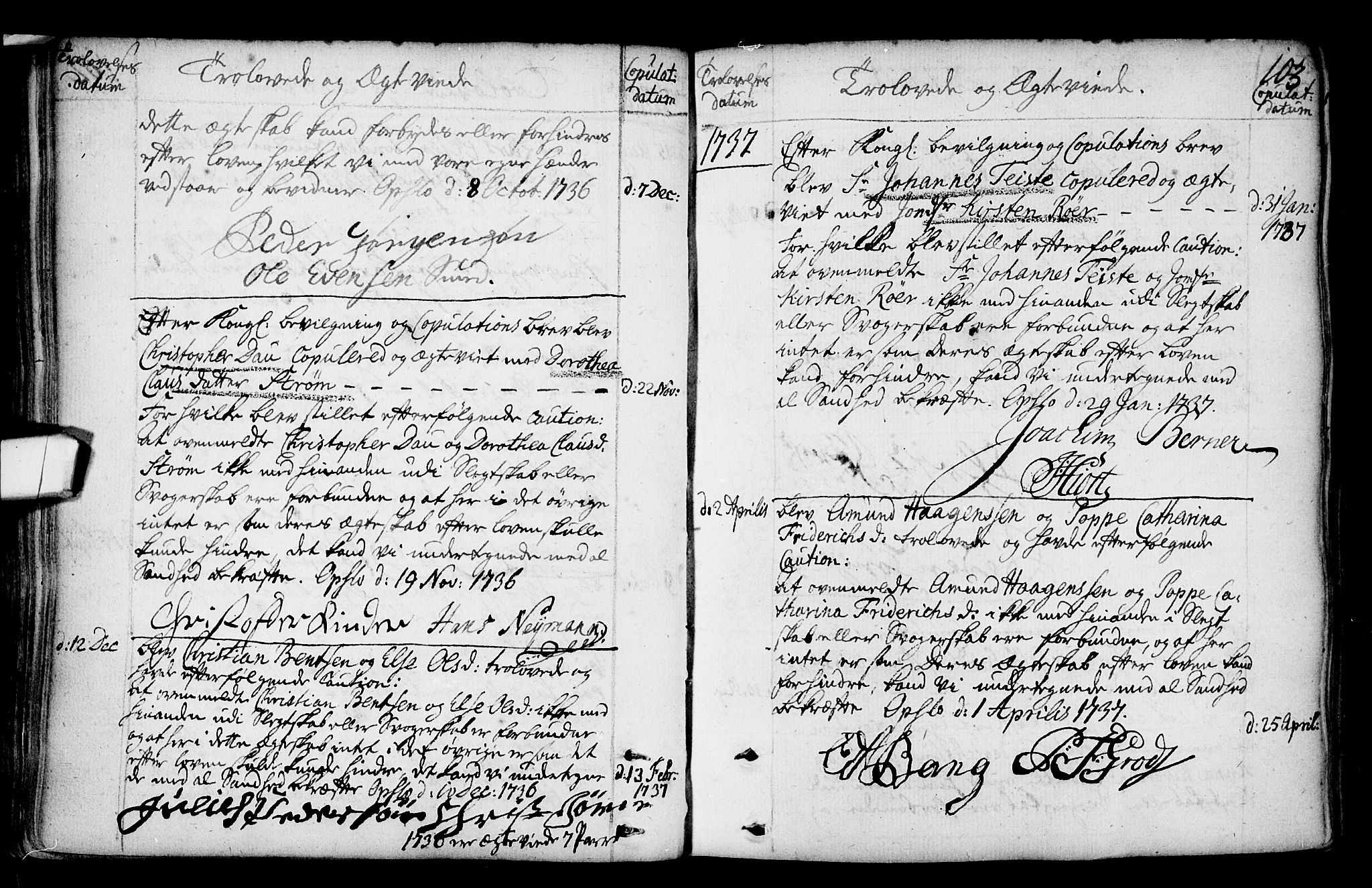 Gamlebyen prestekontor Kirkebøker, SAO/A-10884/F/Fa/L0001: Parish register (official) no. 1, 1734-1818, p. 103