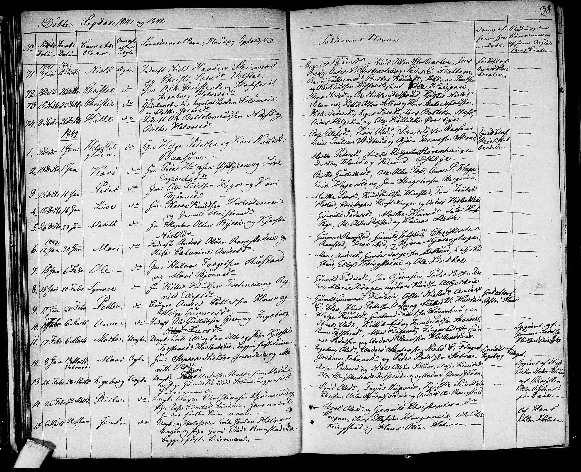 Sigdal kirkebøker, SAKO/A-245/F/Fa/L0006: Parish register (official) no. I 6 /1, 1829-1843, p. 38