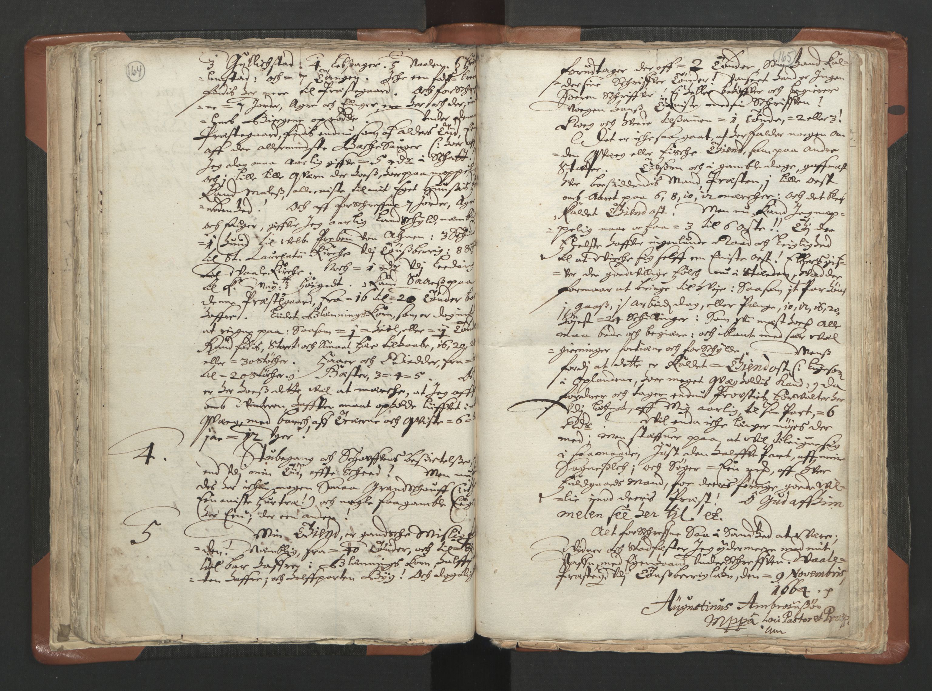 RA, Vicar's Census 1664-1666, no. 10: Tønsberg deanery, 1664-1666, p. 164-165
