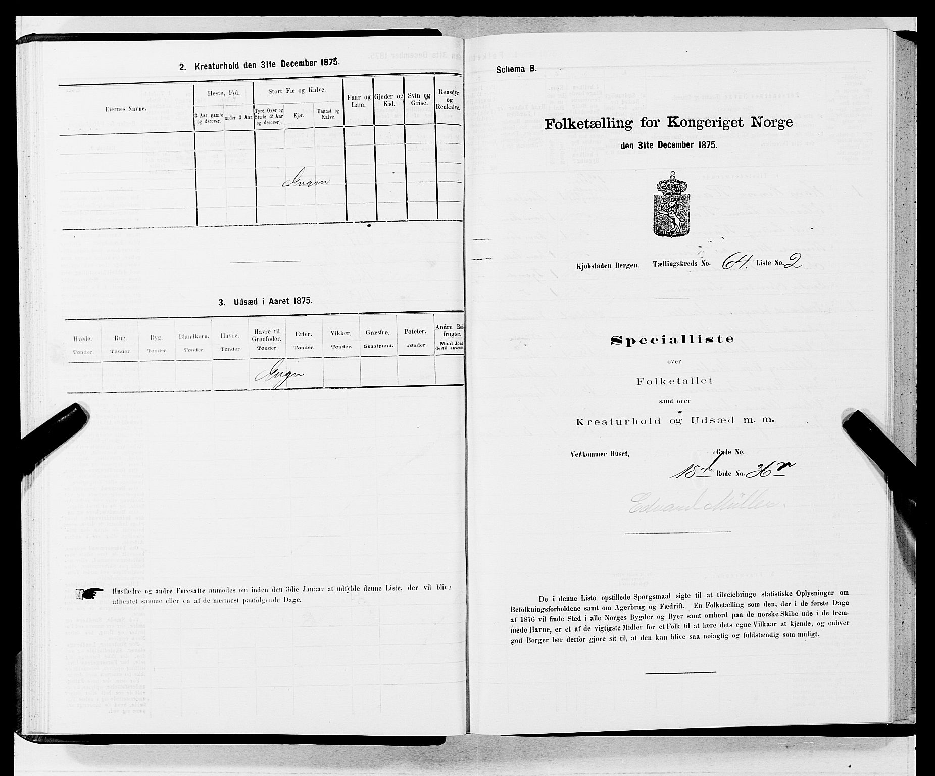 SAB, 1875 census for 1301 Bergen, 1875, p. 3390