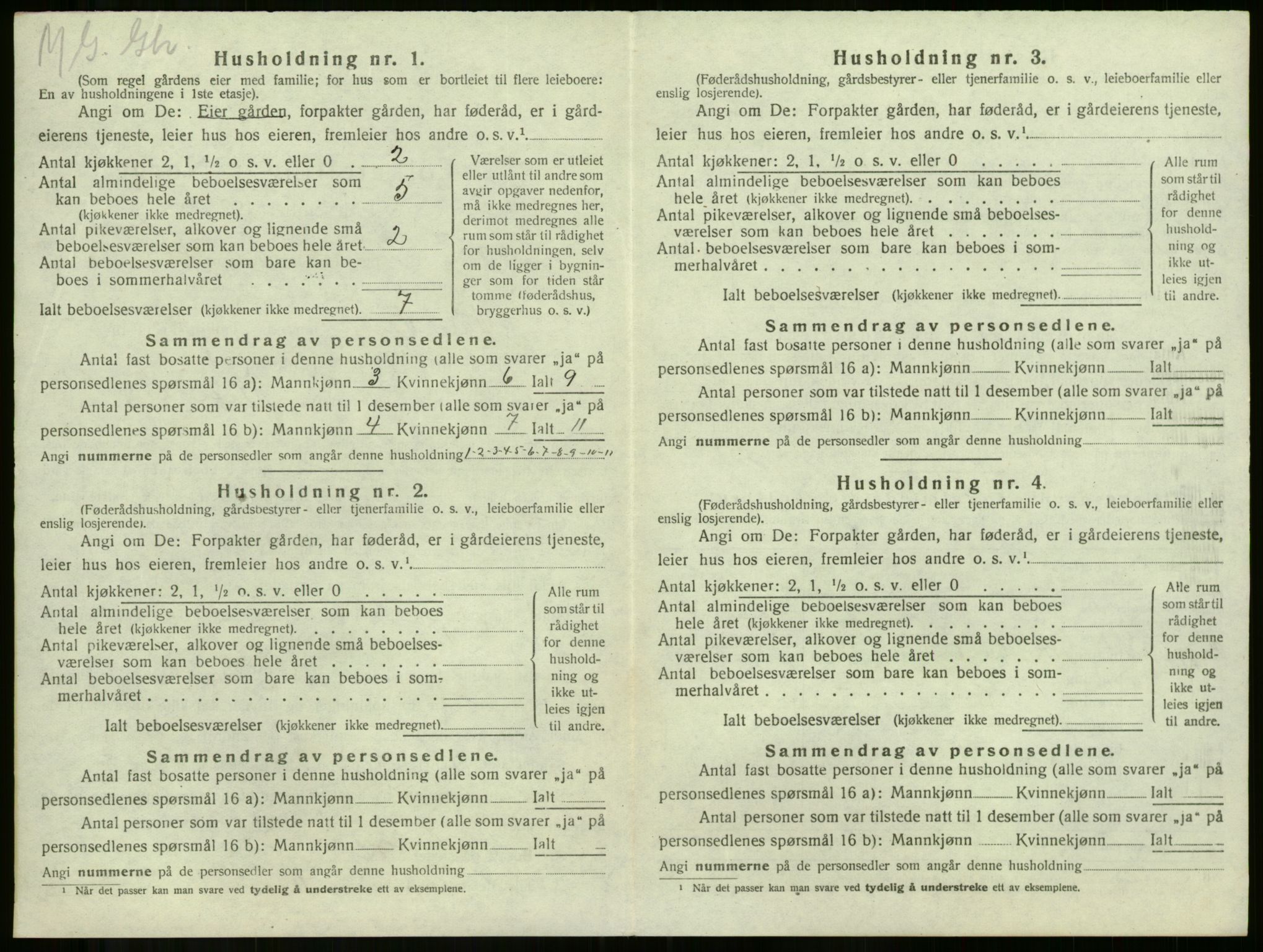 SAKO, 1920 census for Våle, 1920, p. 1001
