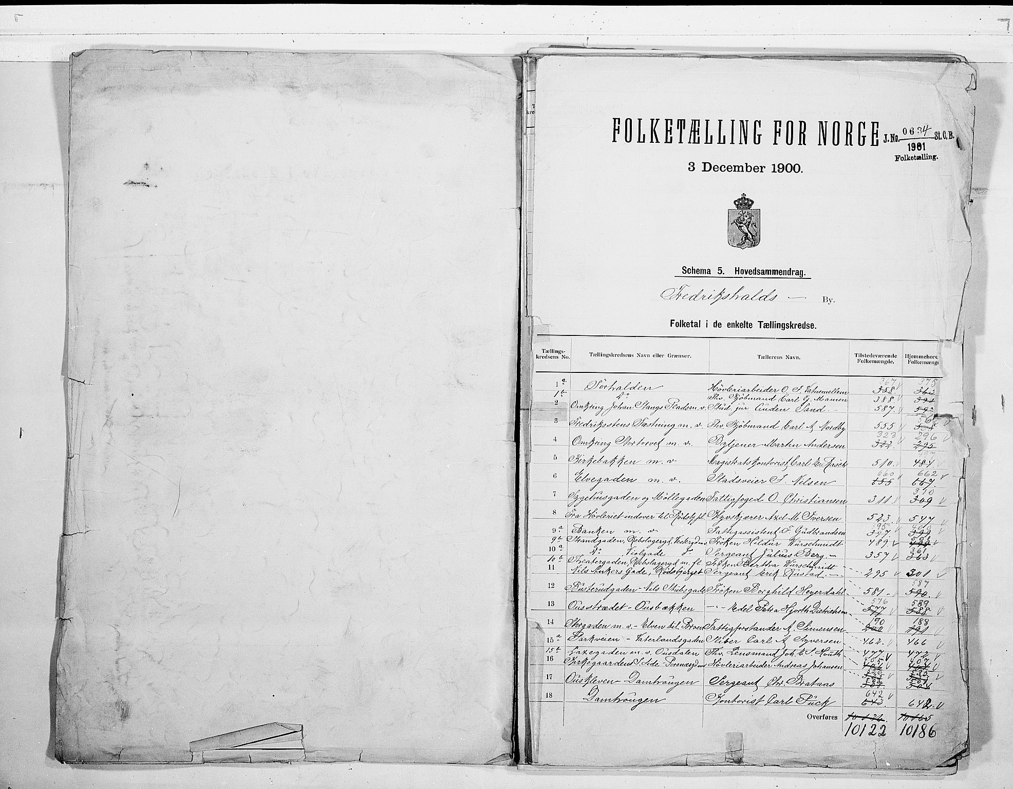 SAO, 1900 census for Fredrikshald, 1900, p. 3