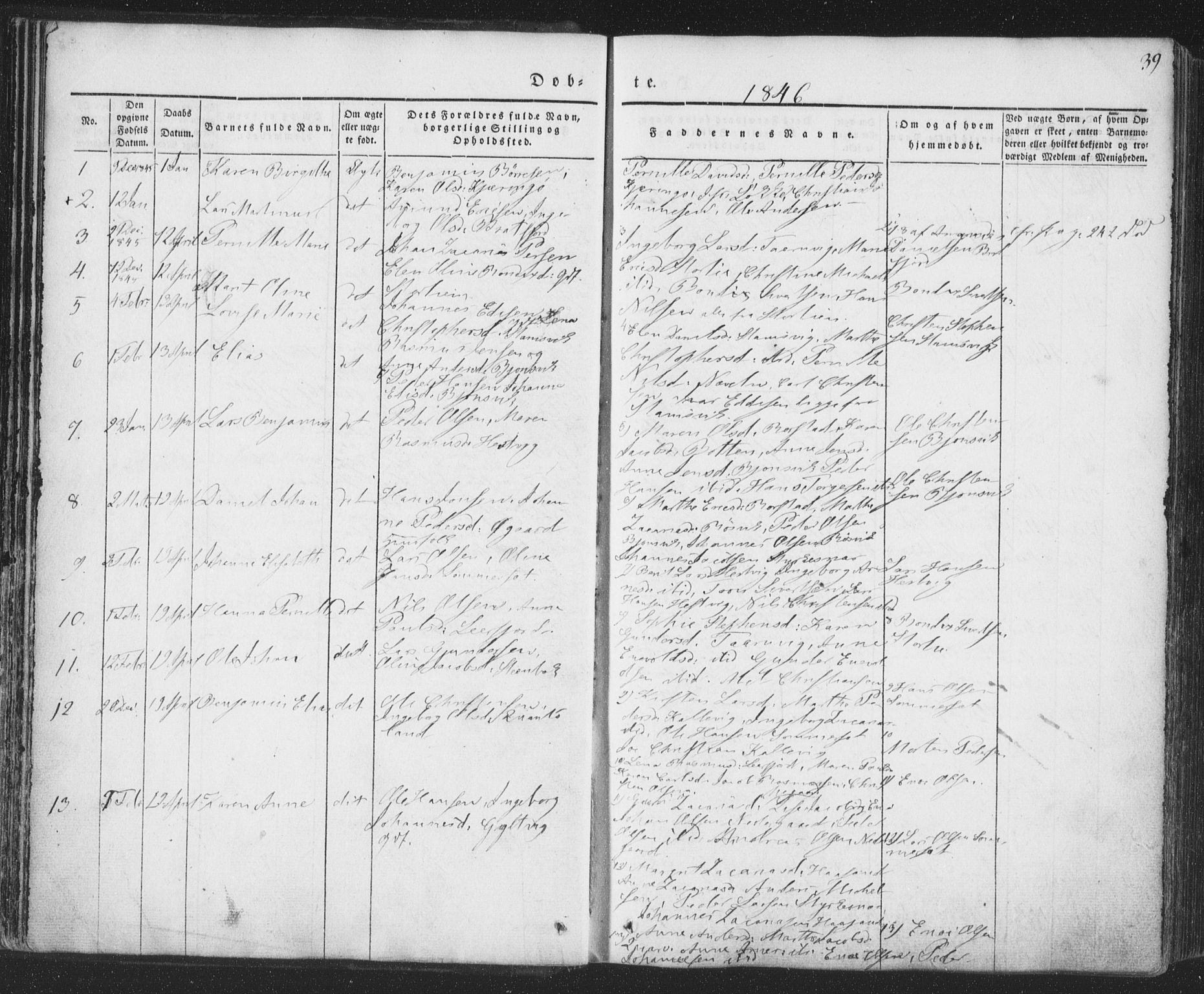 Ministerialprotokoller, klokkerbøker og fødselsregistre - Nordland, AV/SAT-A-1459/853/L0769: Parish register (official) no. 853A08, 1836-1856, p. 39