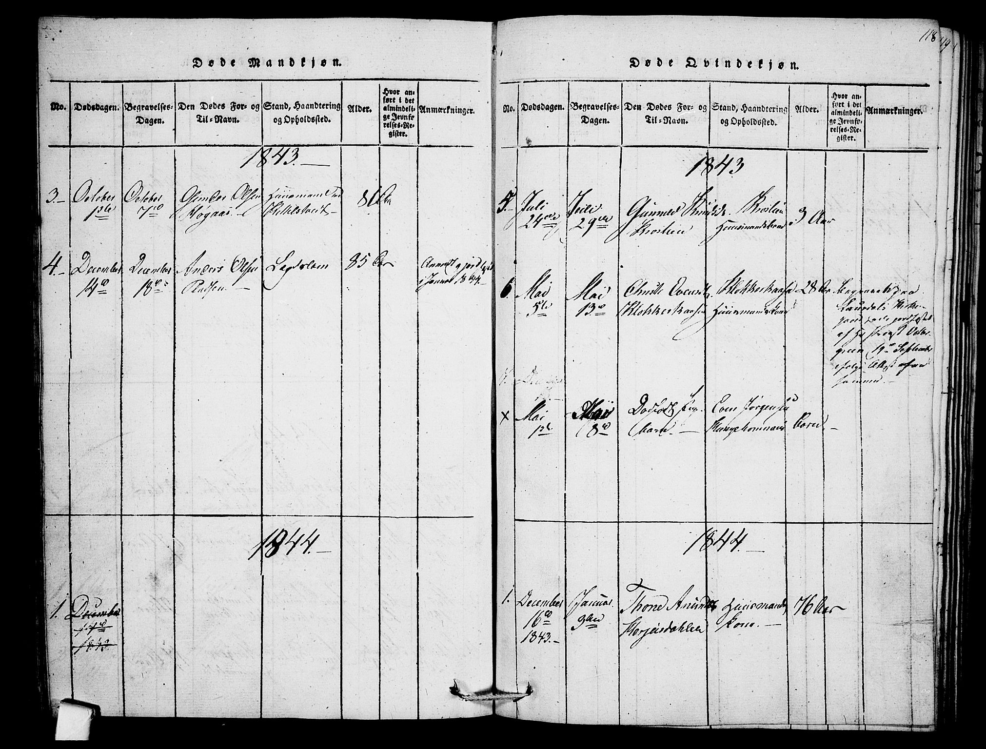 Mo kirkebøker, SAKO/A-286/F/Fb/L0001: Parish register (official) no. II 1, 1814-1844, p. 118