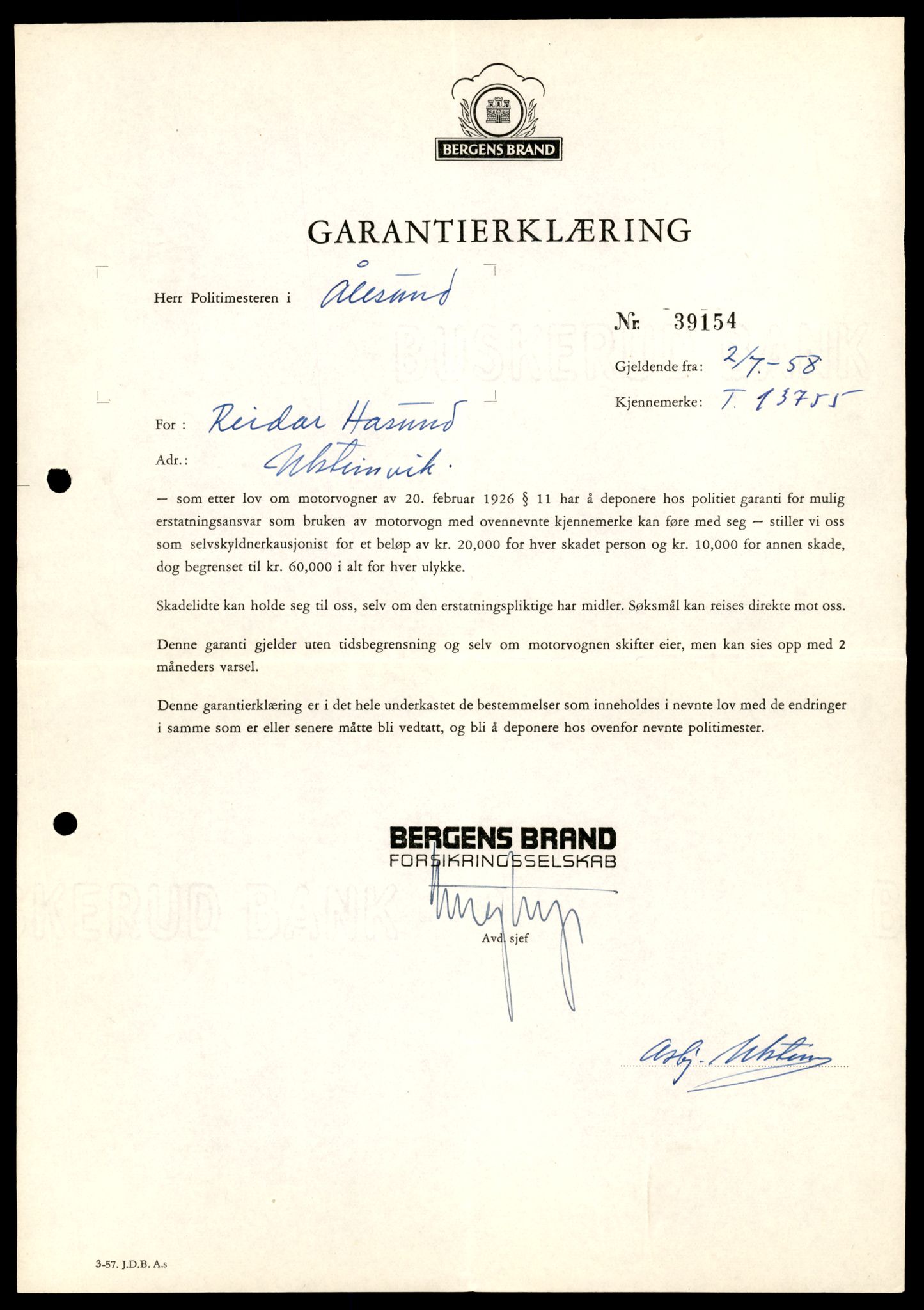 Møre og Romsdal vegkontor - Ålesund trafikkstasjon, AV/SAT-A-4099/F/Fe/L0041: Registreringskort for kjøretøy T 13710 - T 13905, 1927-1998, p. 801