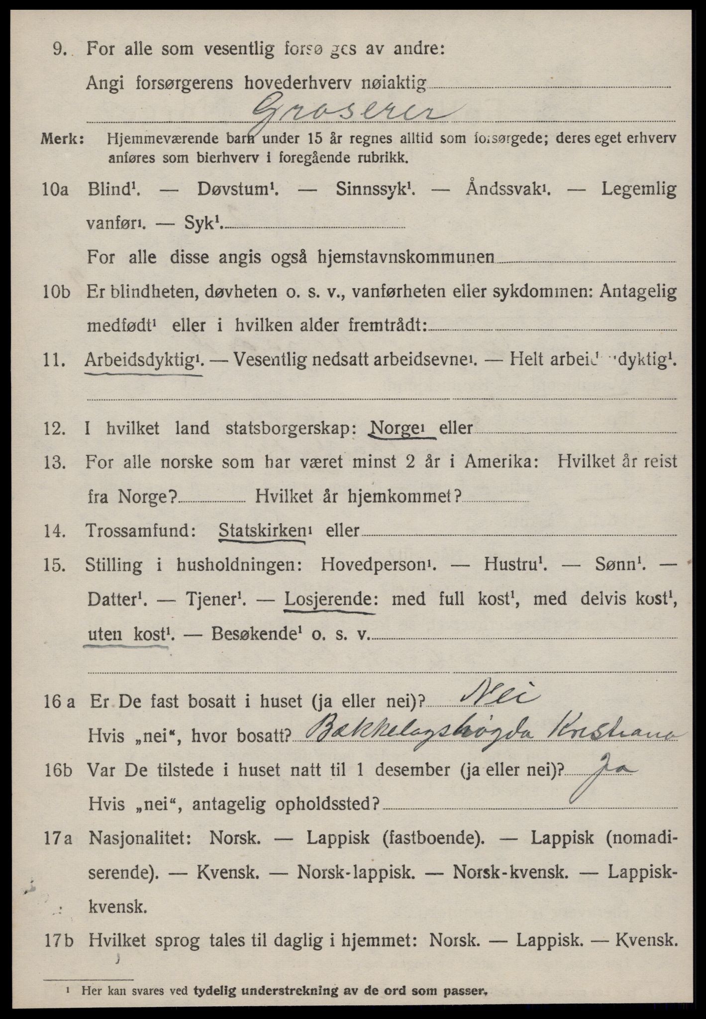 SAT, 1920 census for Singsås, 1920, p. 1110