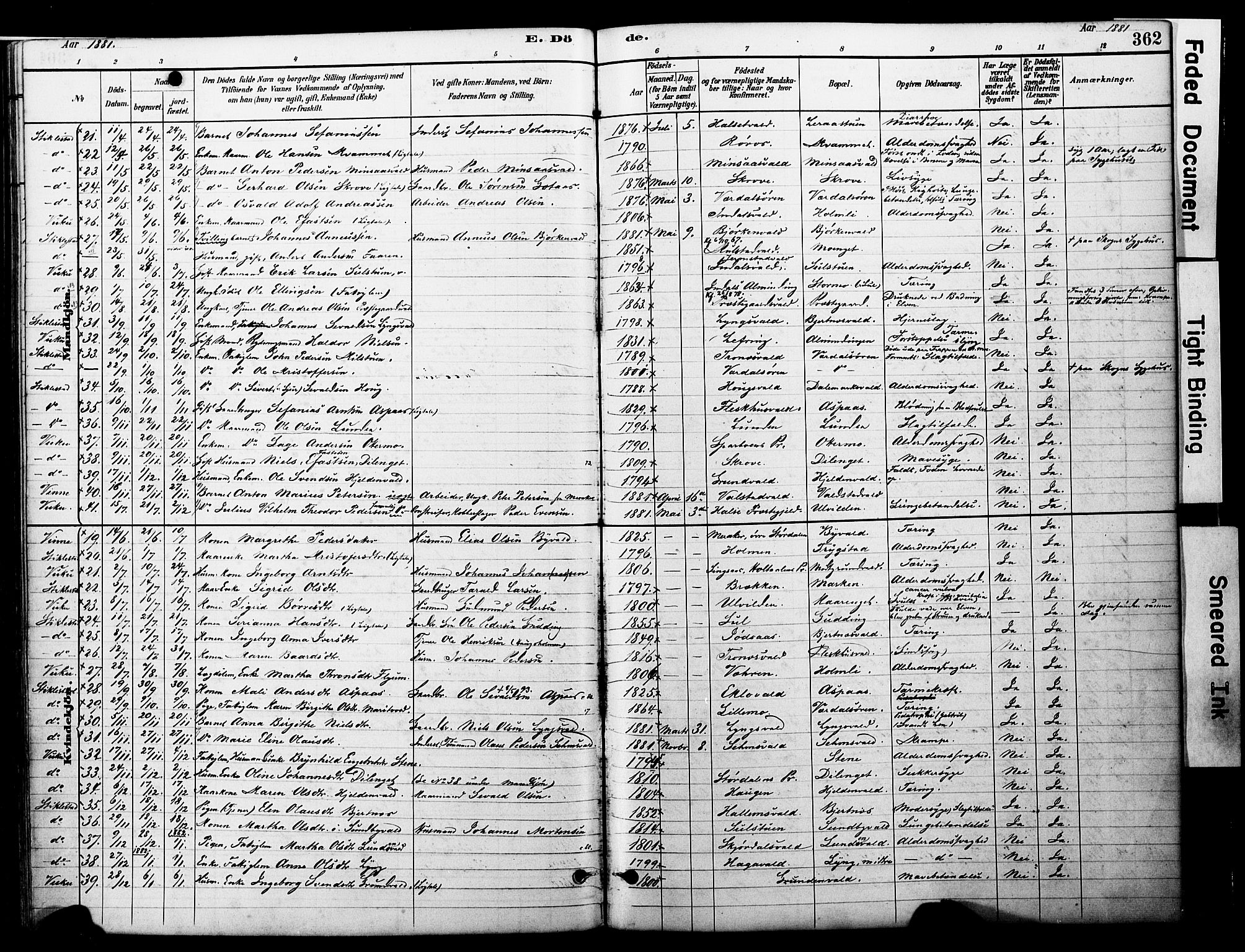 Ministerialprotokoller, klokkerbøker og fødselsregistre - Nord-Trøndelag, SAT/A-1458/723/L0244: Parish register (official) no. 723A13, 1881-1899, p. 362