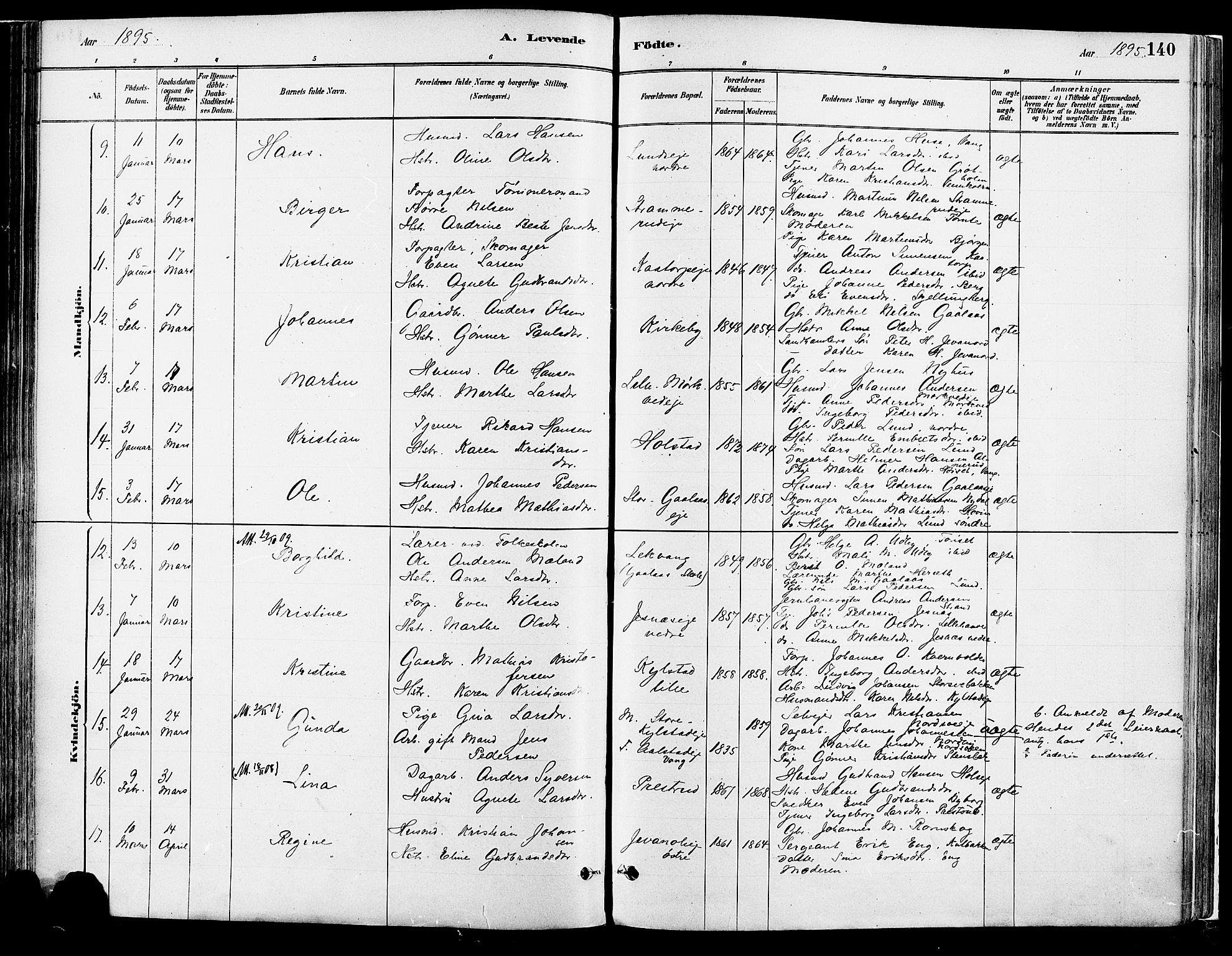 Vang prestekontor, Hedmark, AV/SAH-PREST-008/H/Ha/Haa/L0018A: Parish register (official) no. 18A, 1880-1906, p. 140